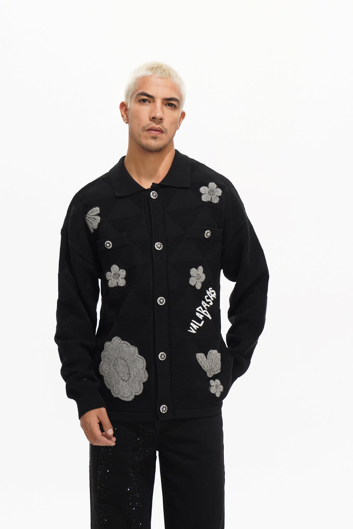 Valabasas Floral Sweater - Graphic Black