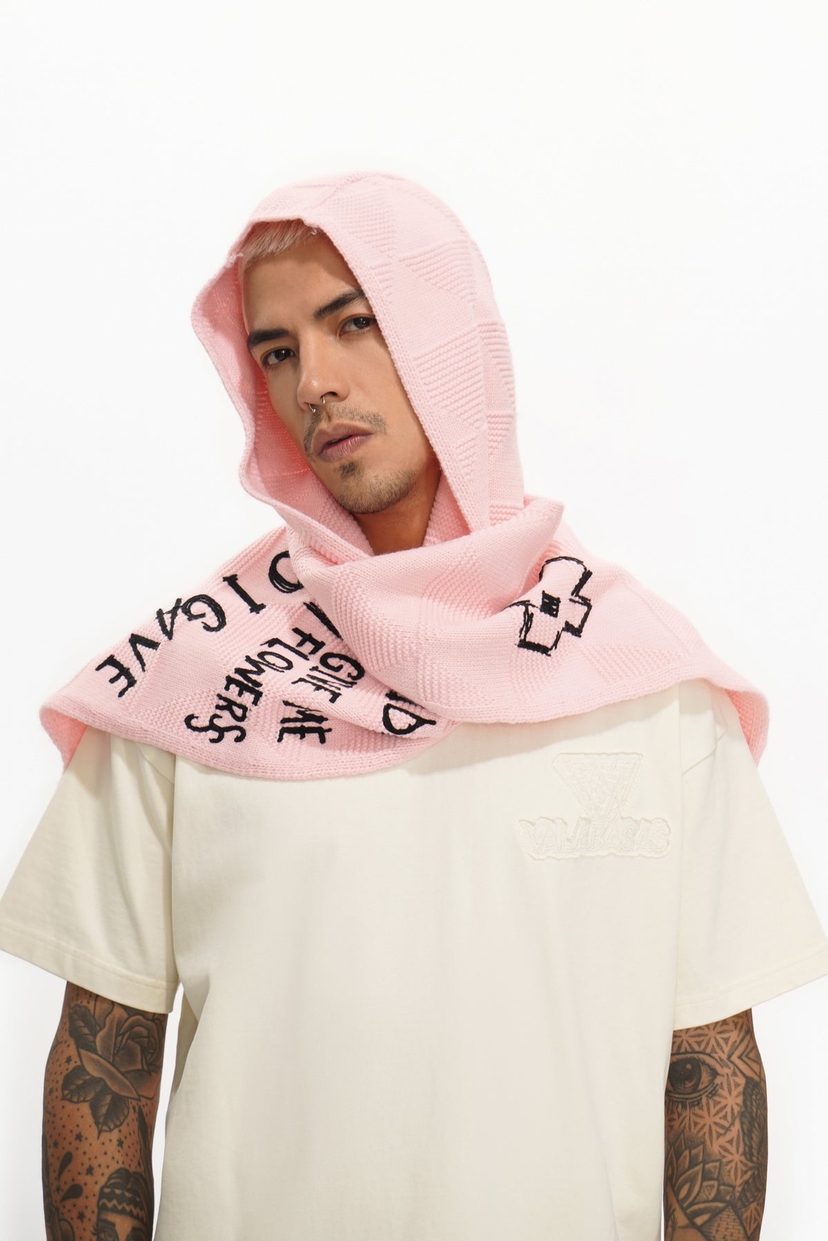Valabasas Graphic Scarf - Knitted Pink