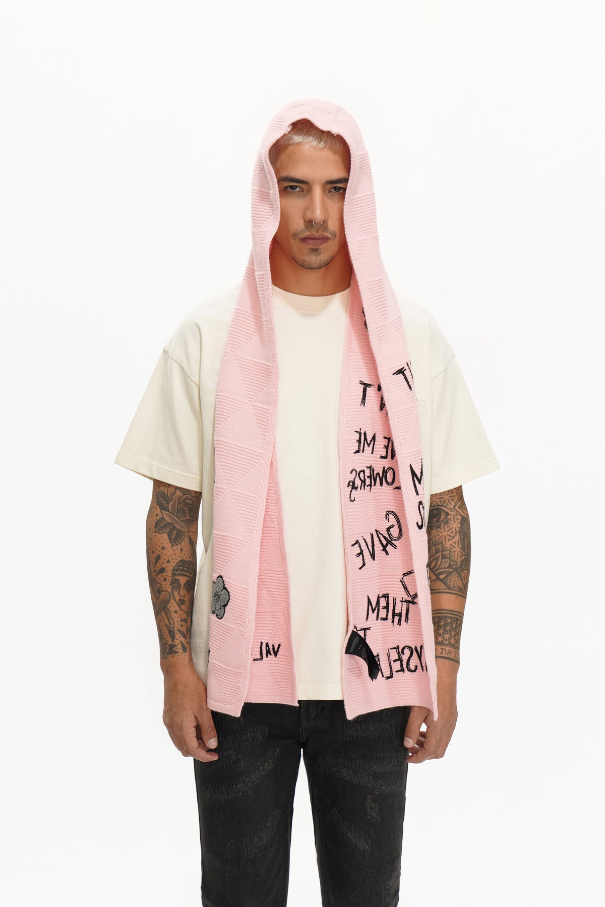 Valabasas Graphic Scarf - Knitted Pink