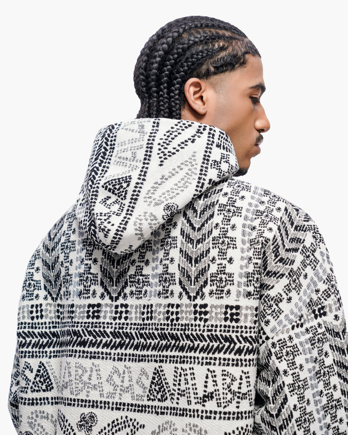 Valabasas Tundra Hoodie - Woven Pattern White