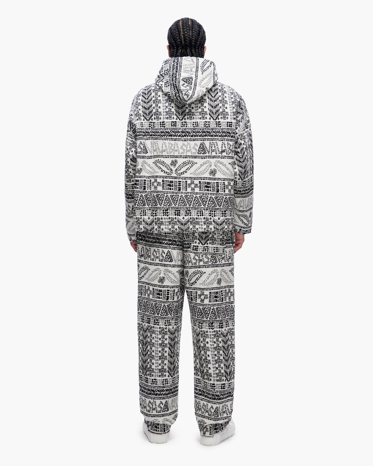 Valabasas Tundra Hoodie - Woven Pattern White