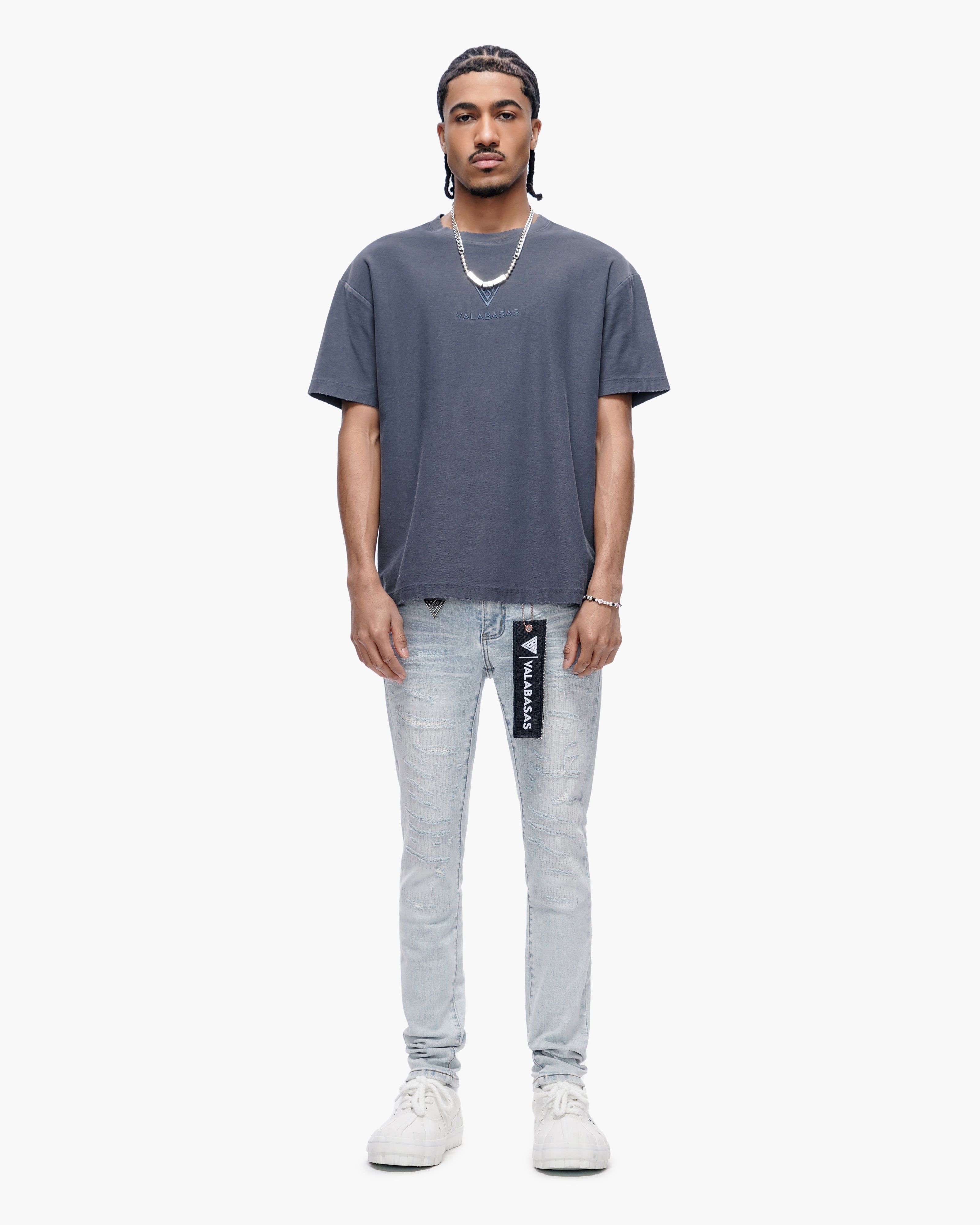 Valabasas Distressed Skinny Jeans - Stretch Denim