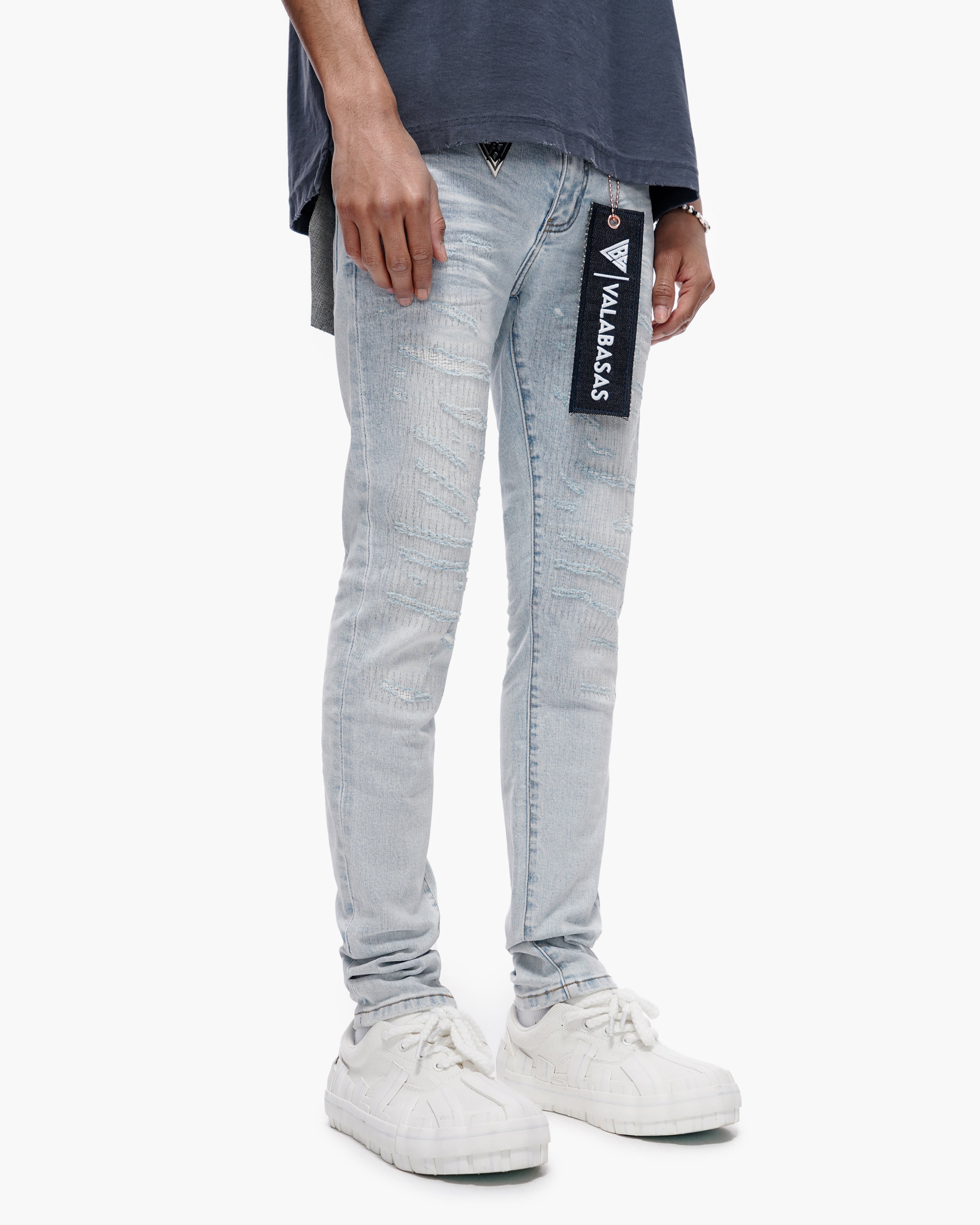 Valabasas Distressed Skinny Jeans - Stretch Denim