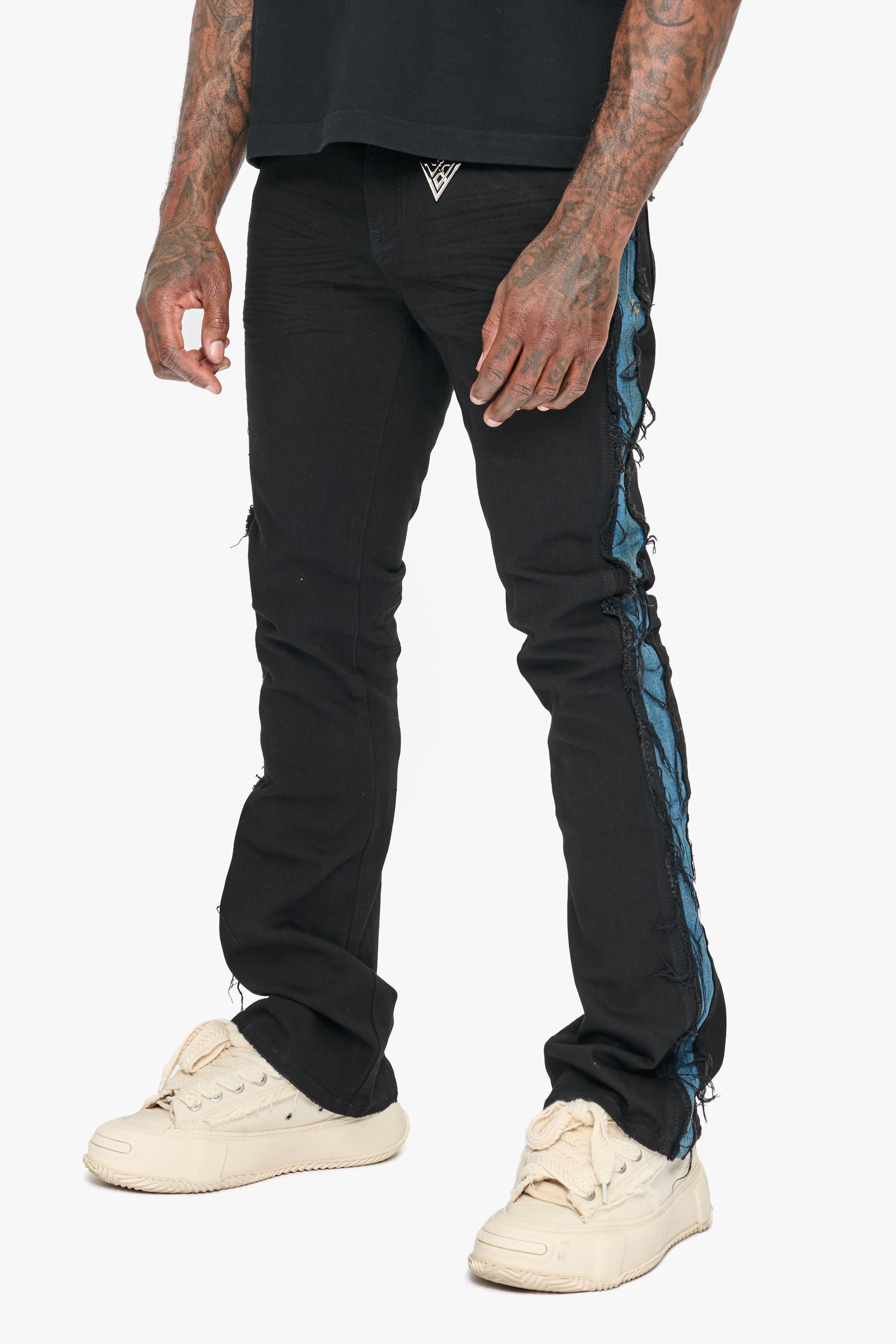 Valabasas Burrow Black/Blue Stacked Jean - Black