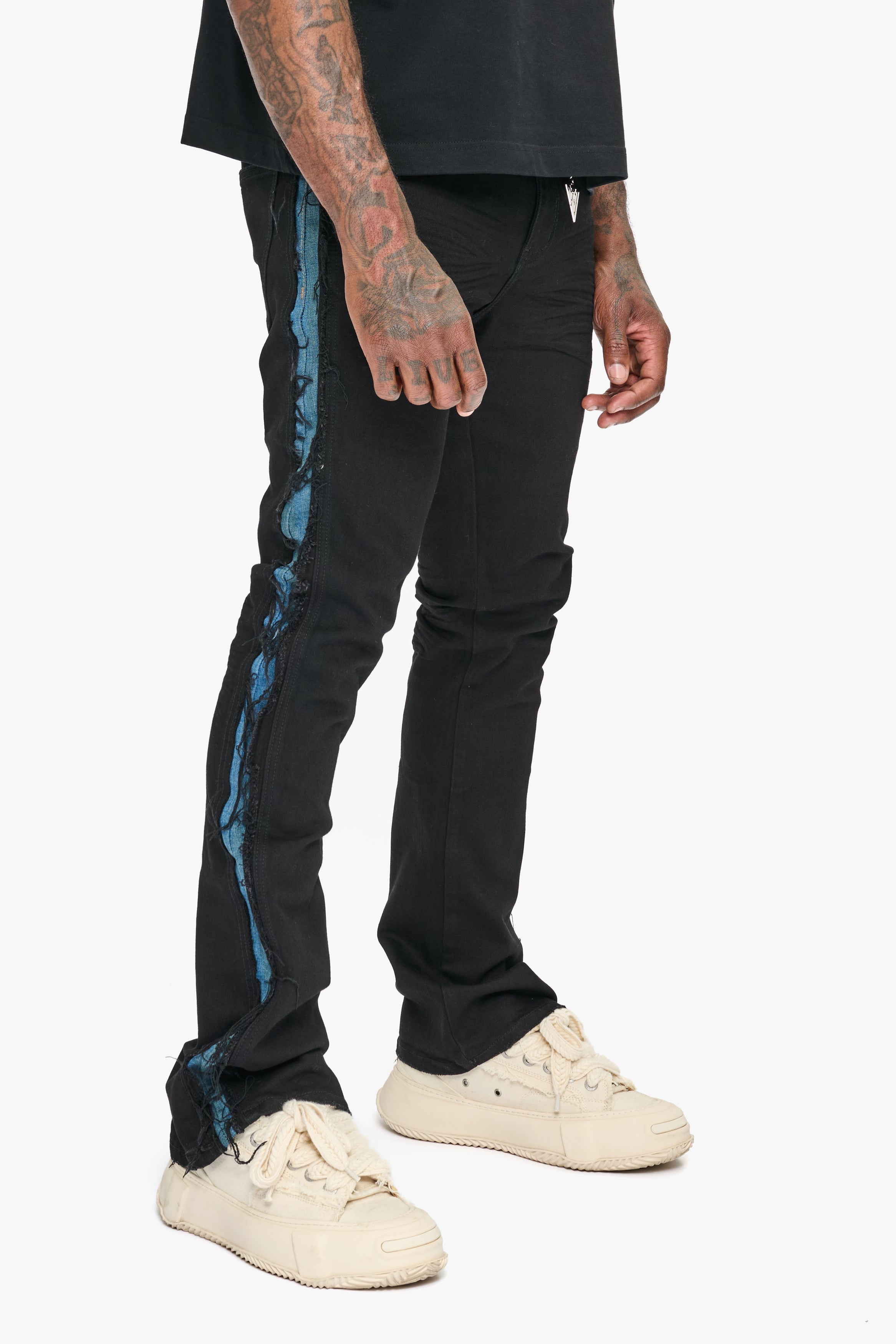 Valabasas Burrow Black/Blue Stacked Jean - Black