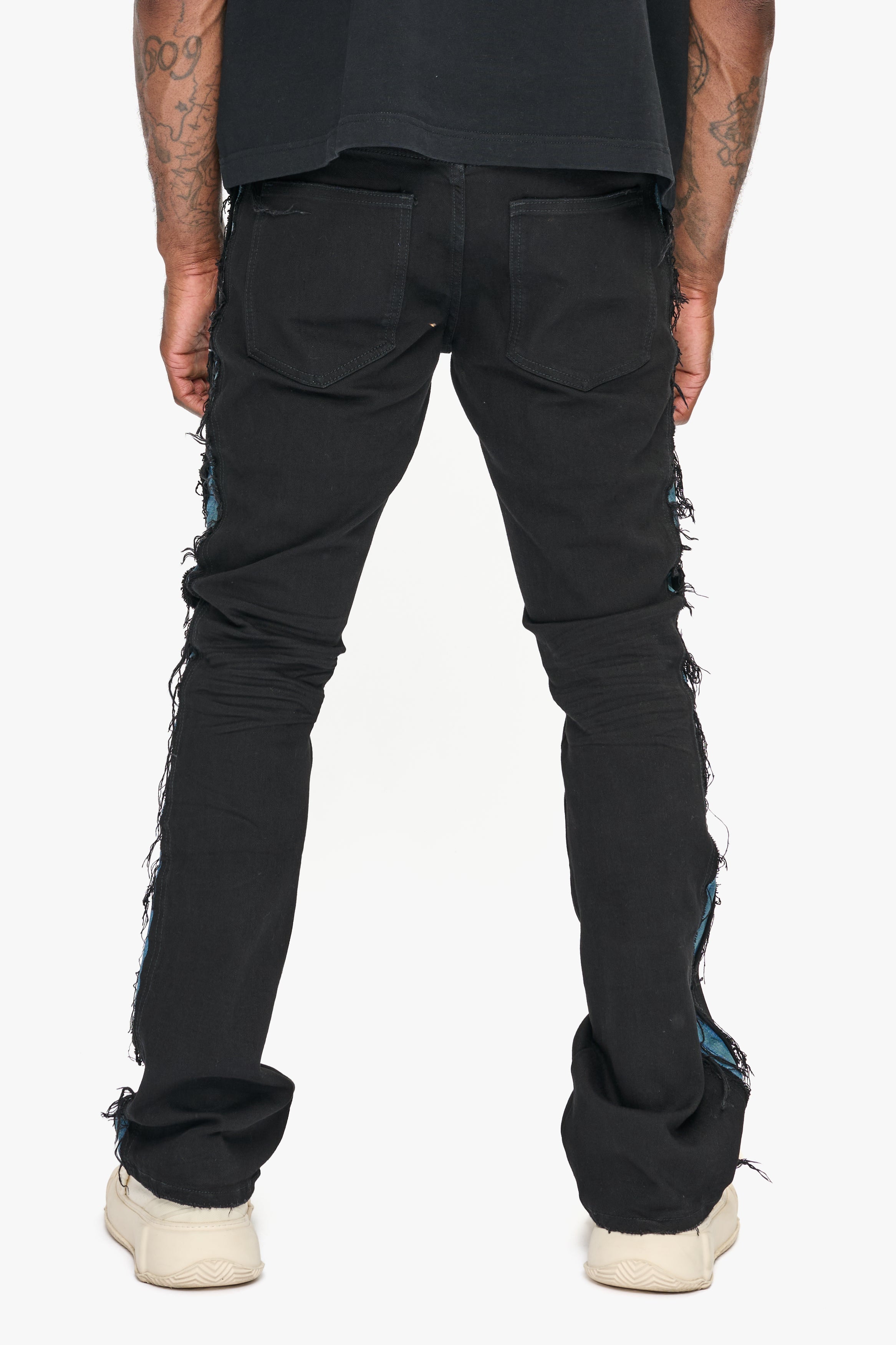 Valabasas Burrow Black/Blue Stacked Jean - Black