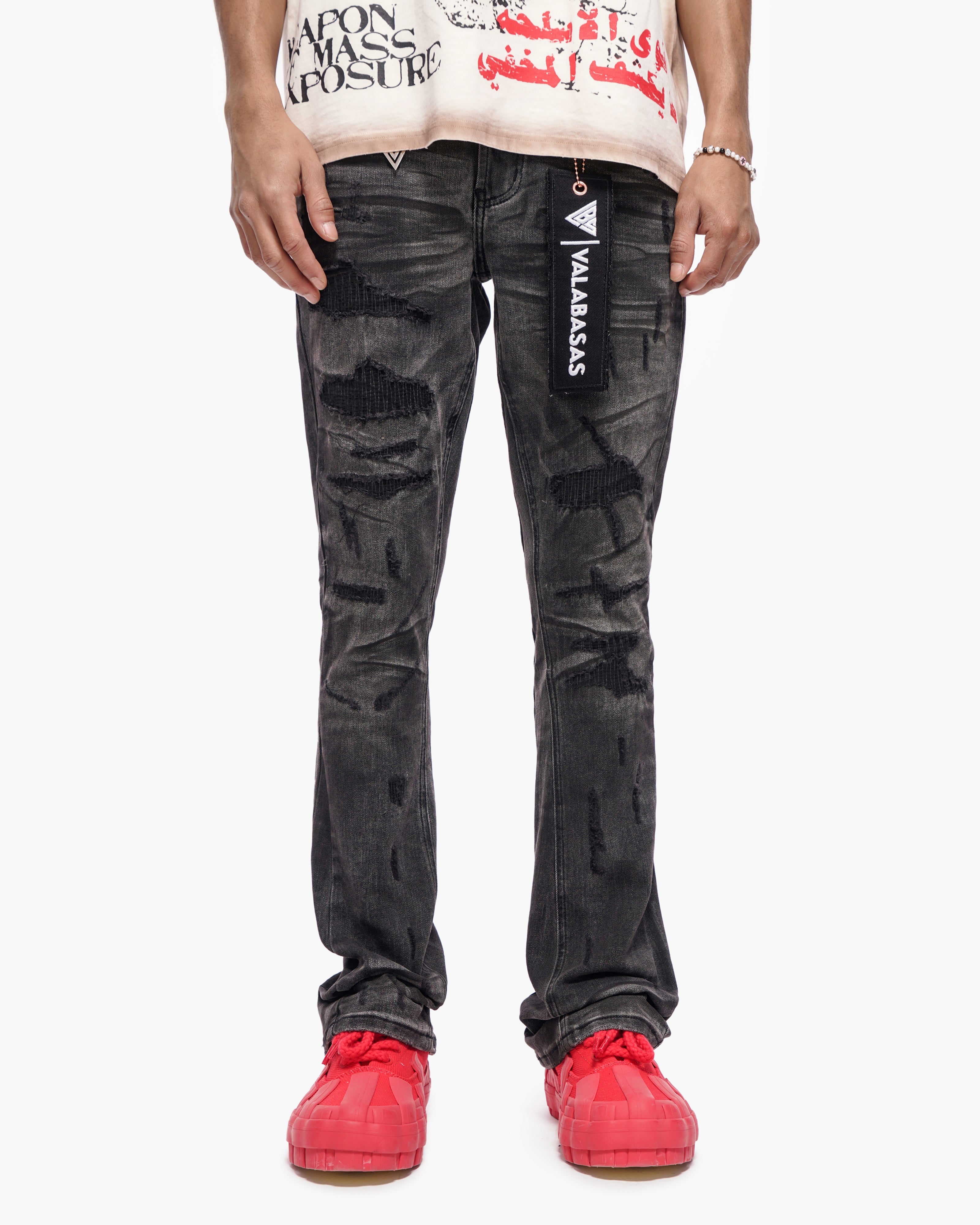 Valabasas Graft Jeans Stacked - Grey Washed