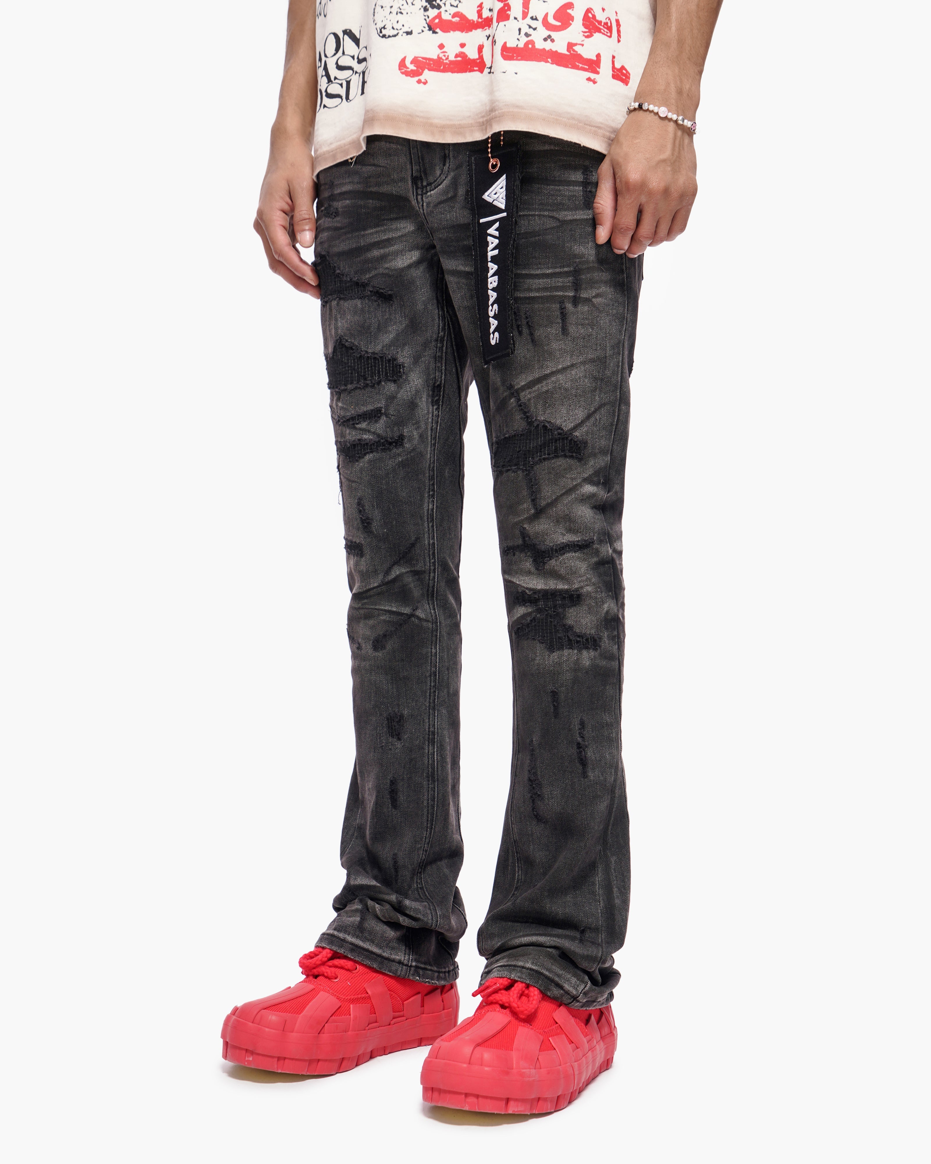 Valabasas Graft Jeans Stacked - Grey Washed