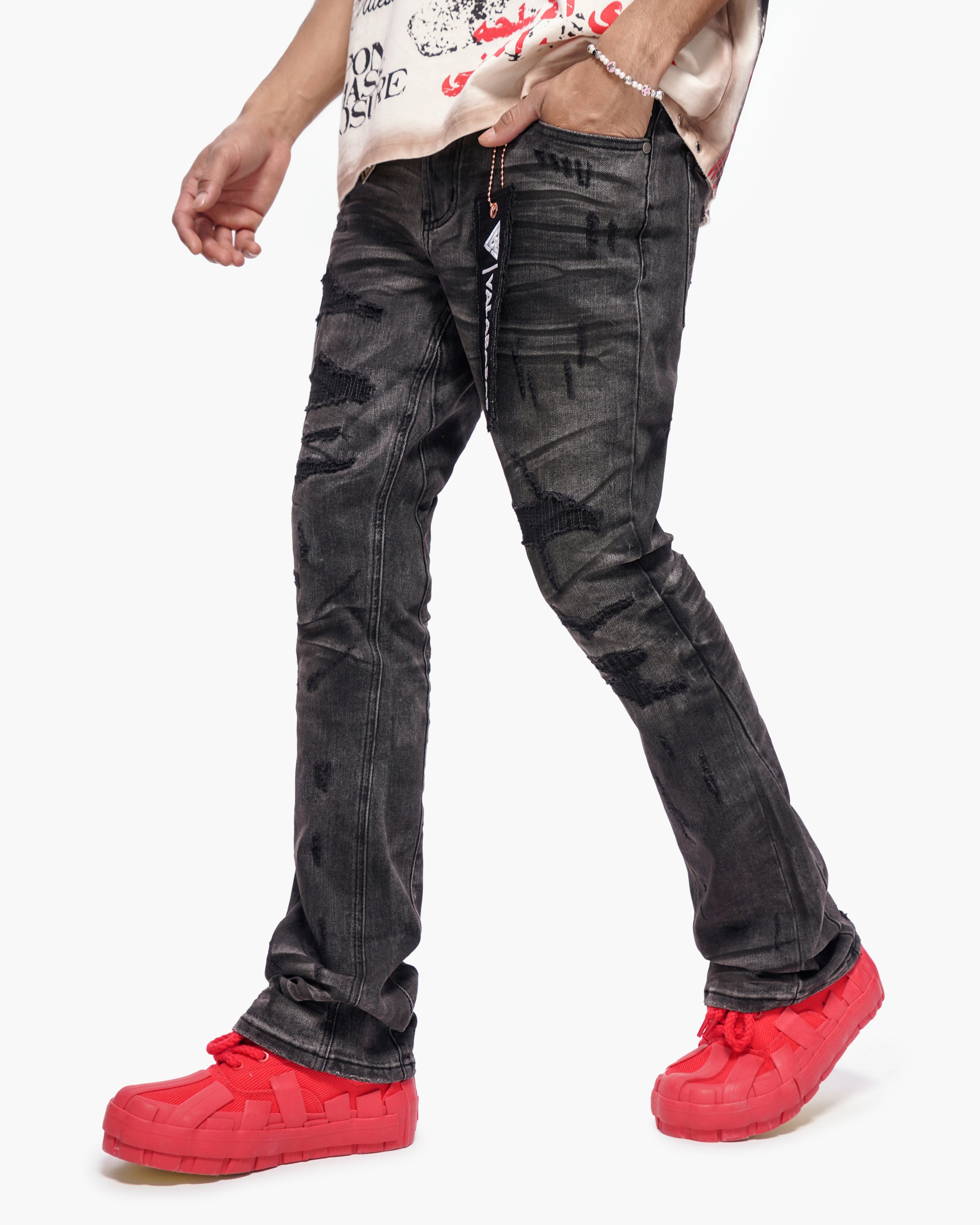 Valabasas Graft Jeans Stacked - Grey Washed