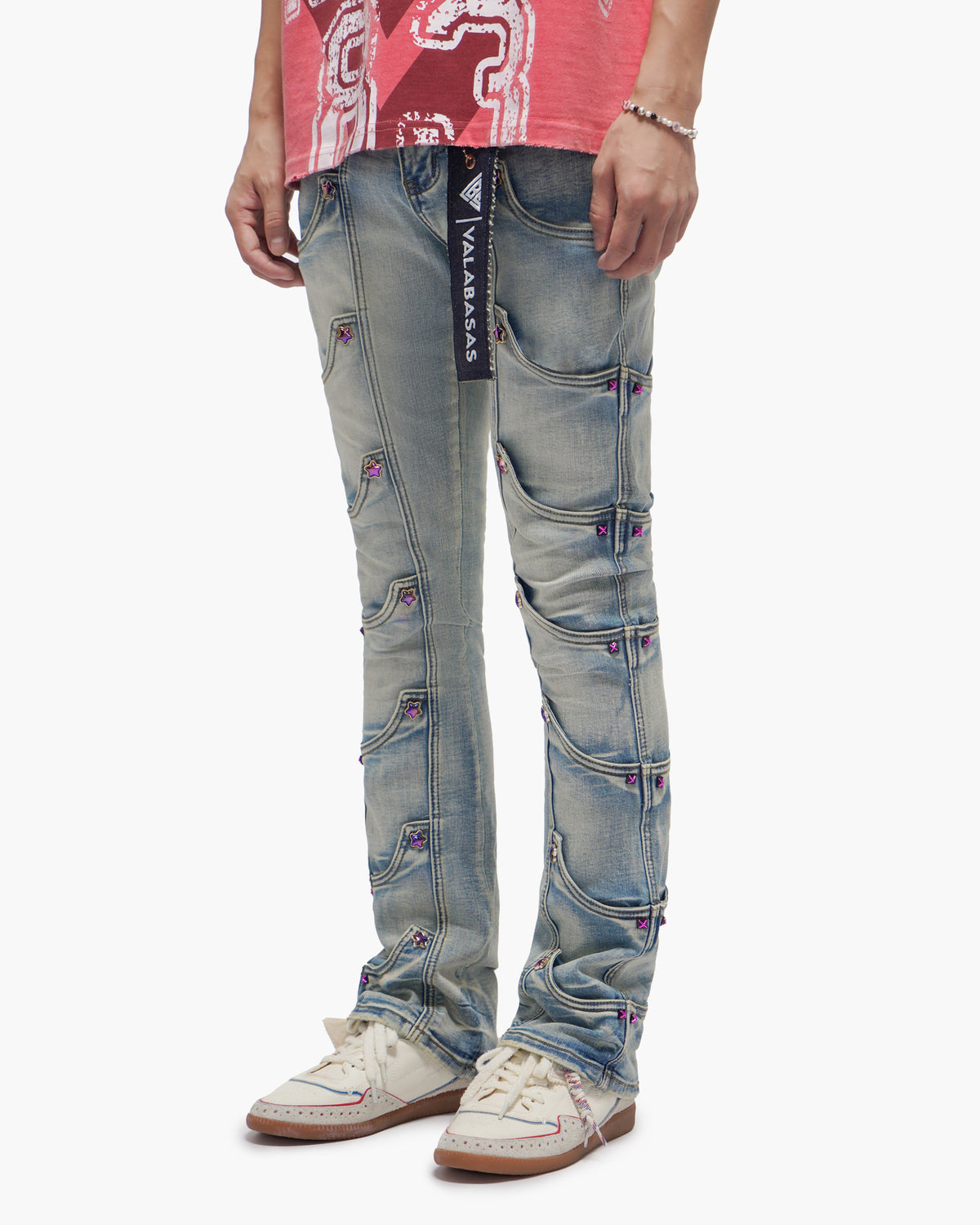 Valabasas Star Jeans - Stacked Light Blue Wash