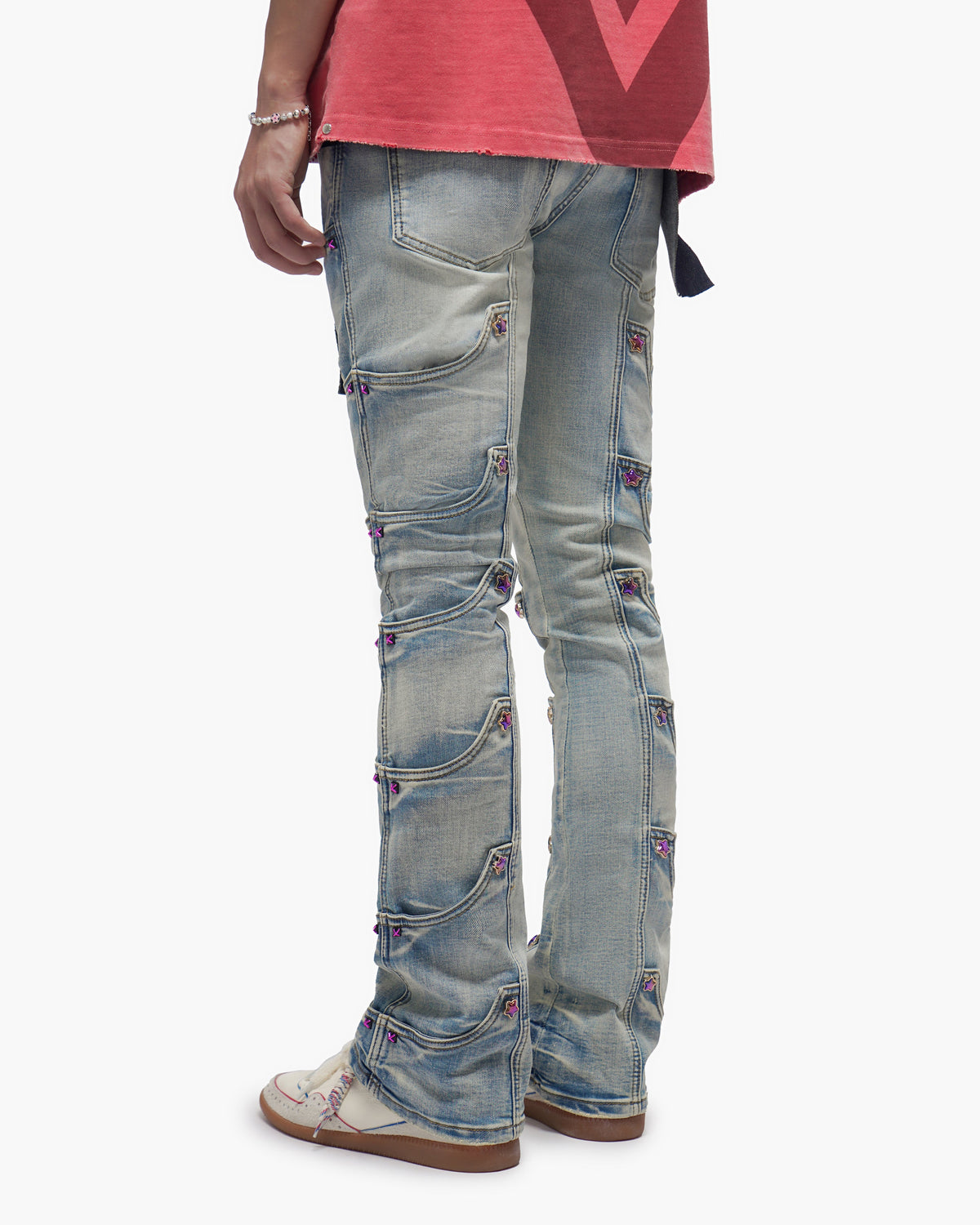 Valabasas Star Jeans - Stacked Light Blue Wash