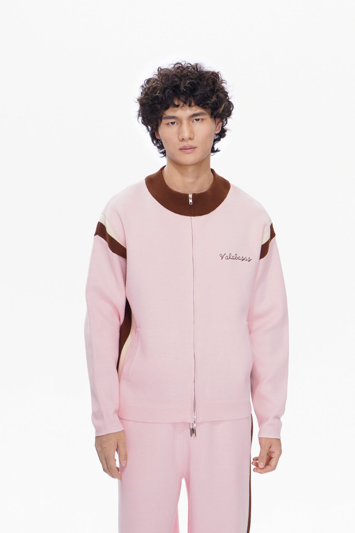 Valabasas Script Jacket - Embroidered Pink