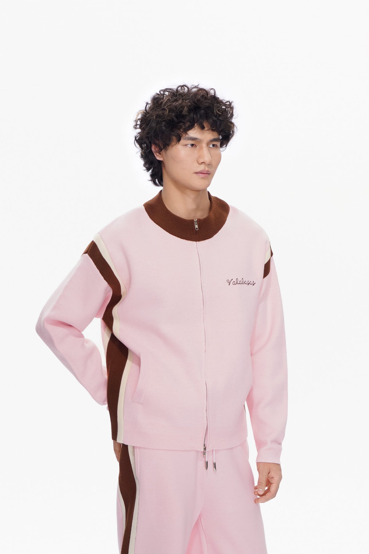 Valabasas Script Jacket - Embroidered Pink