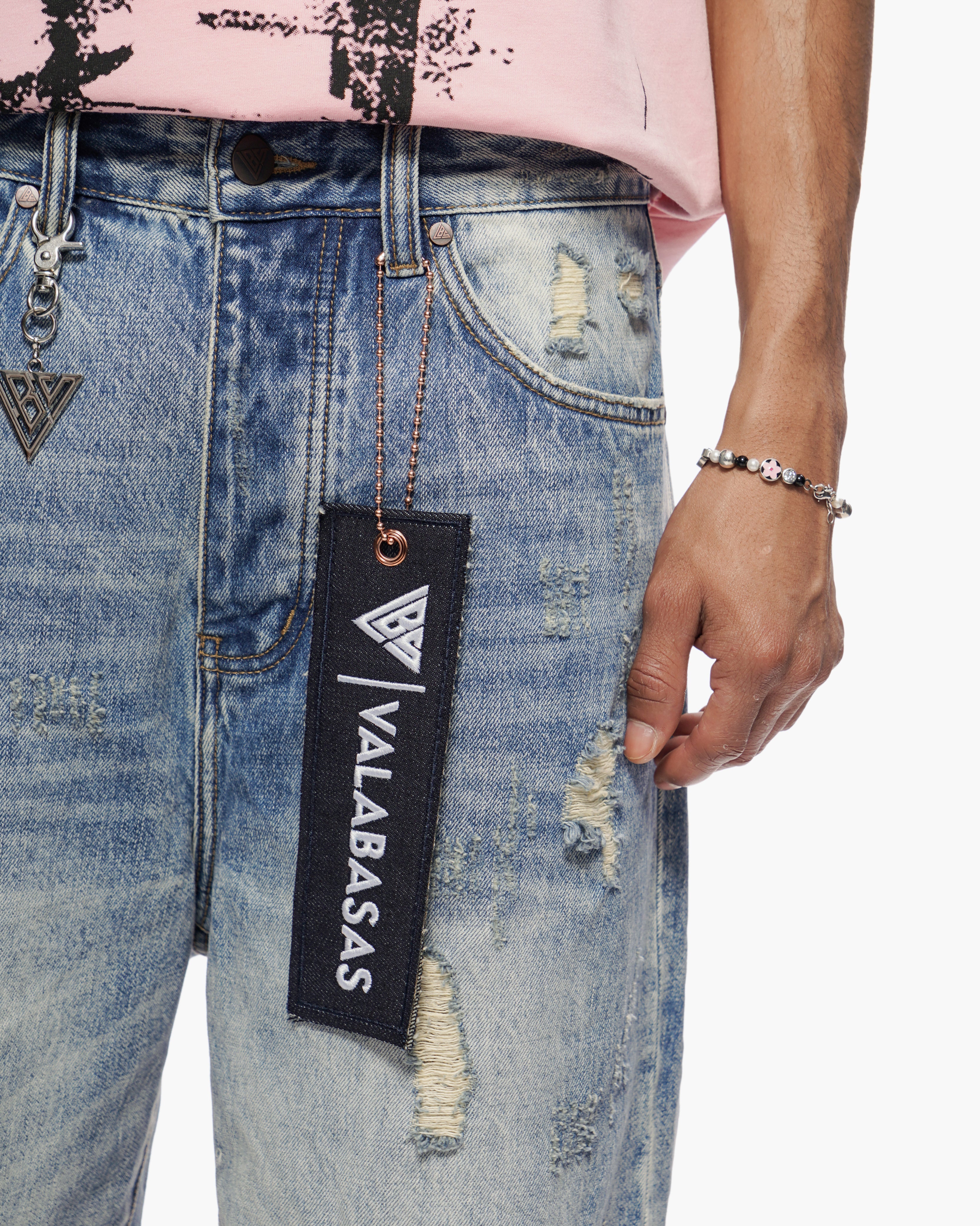 Valabasas Frayed Denim Shorts - Distressed