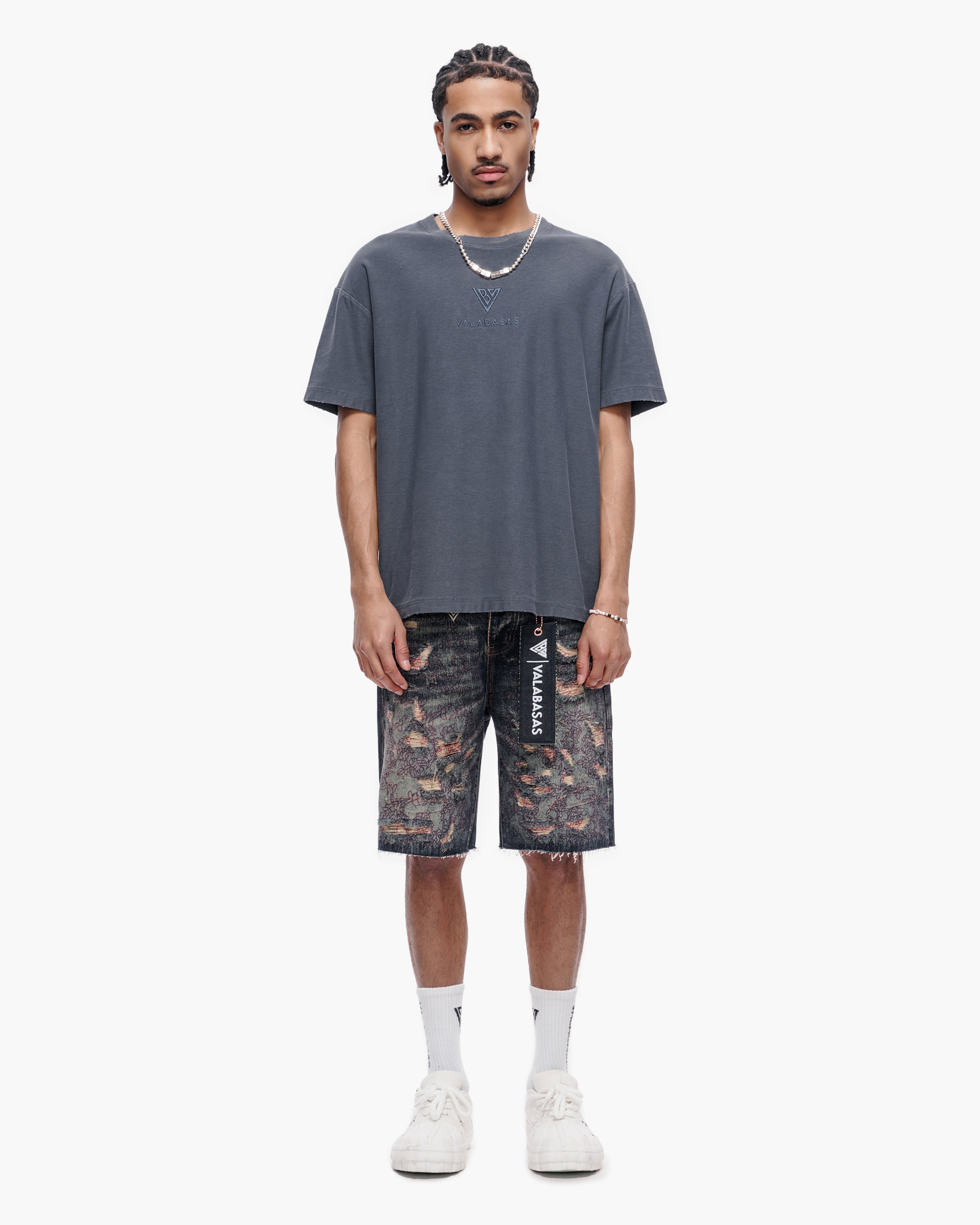 Valabasas Path Denim Shorts - Distressed