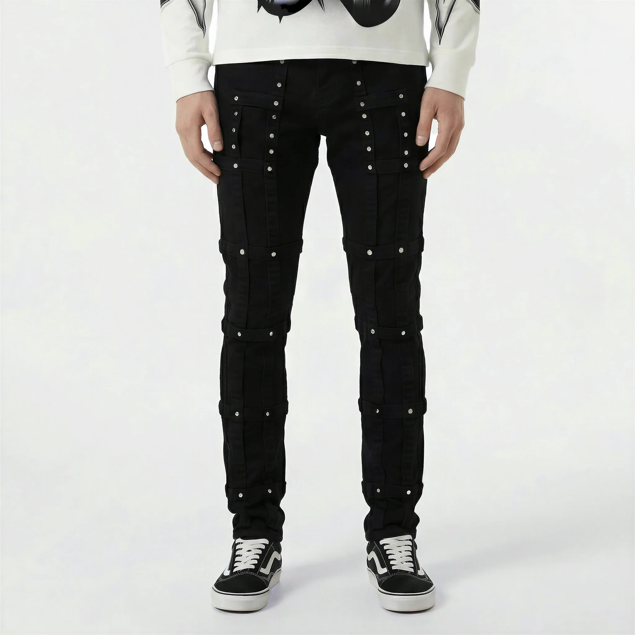 Red Poppy Studded Jeans - Skinny Fit