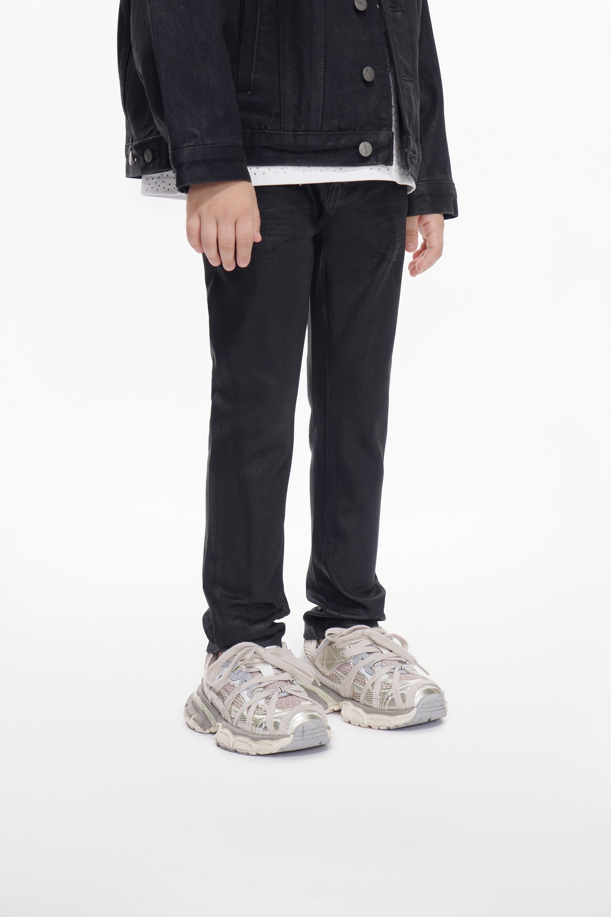 Kids Jr.Slim Black Wash Waxed Jeans
