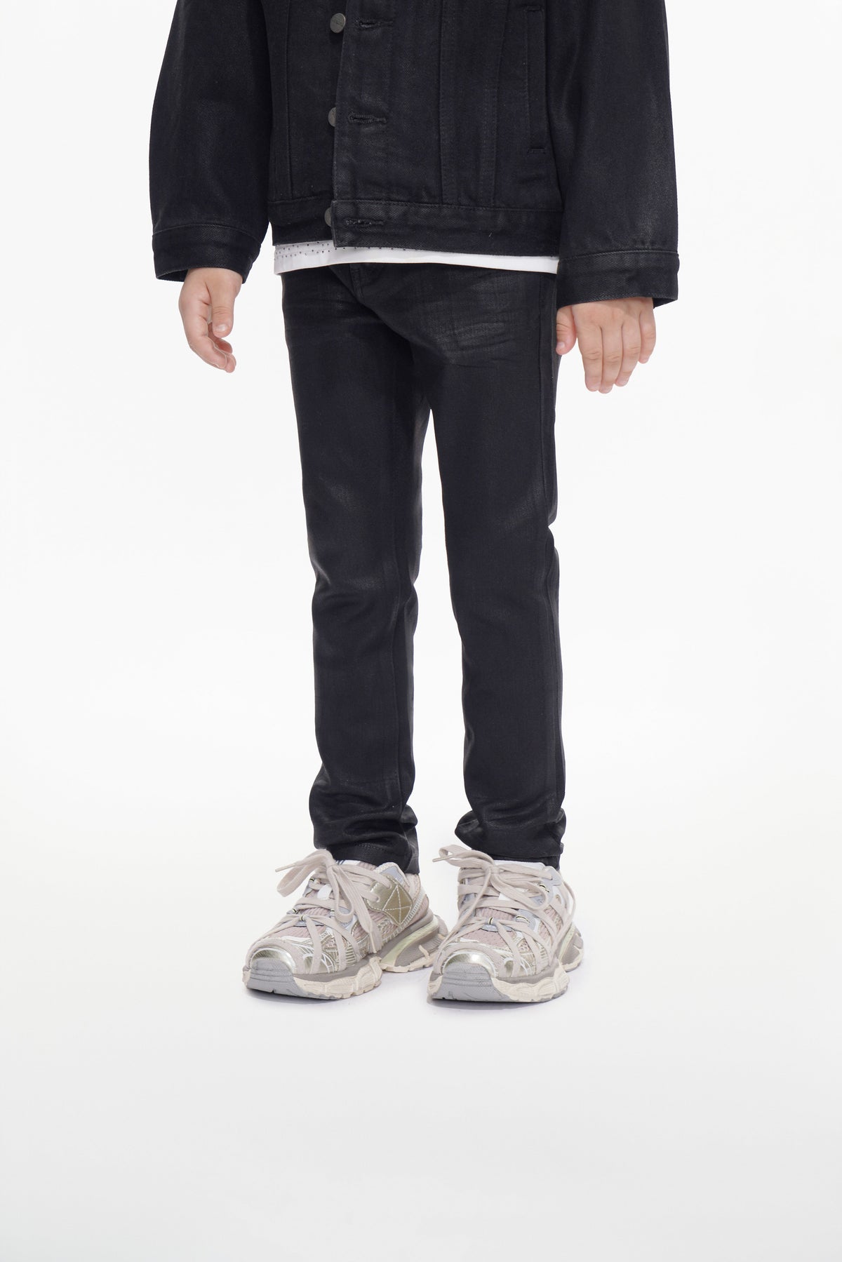 Kids Jr.Slim Black Wash Waxed Jeans