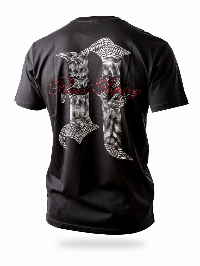 Red Poppy Men's Black T-Shirt