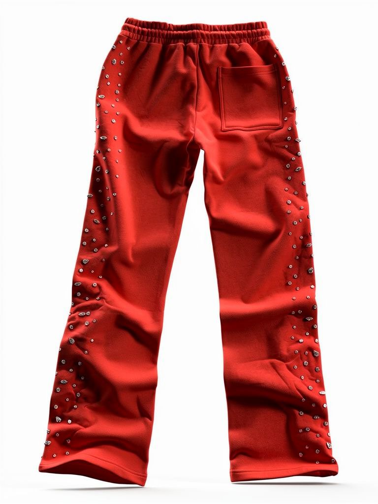 Red Poppy Men's Sweatpants - Red Color