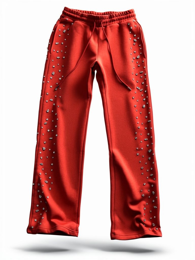 Red Poppy Men's Sweatpants - Red Color