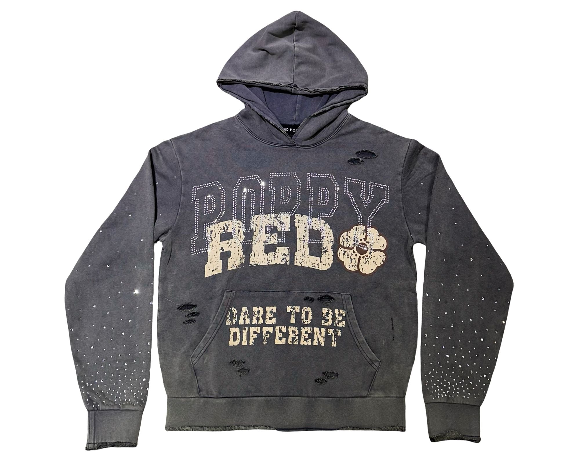 Red Poppy Hoodie - Gray