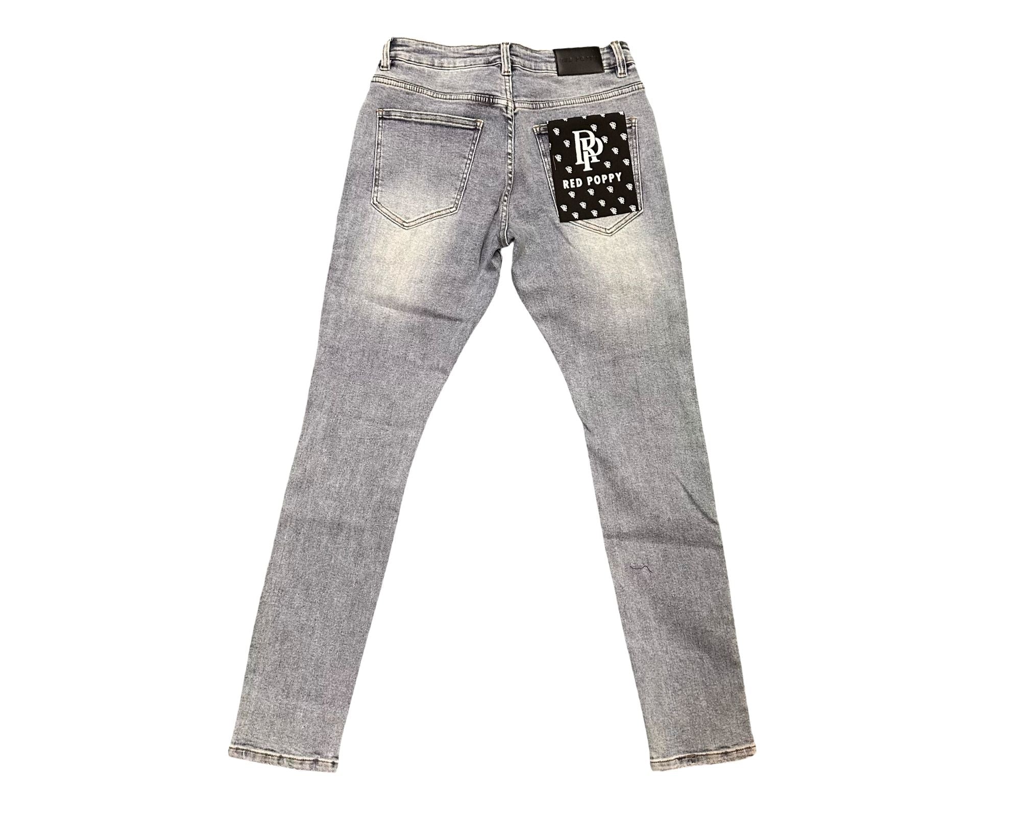 Red Poppy Star Jeans - Embroidered