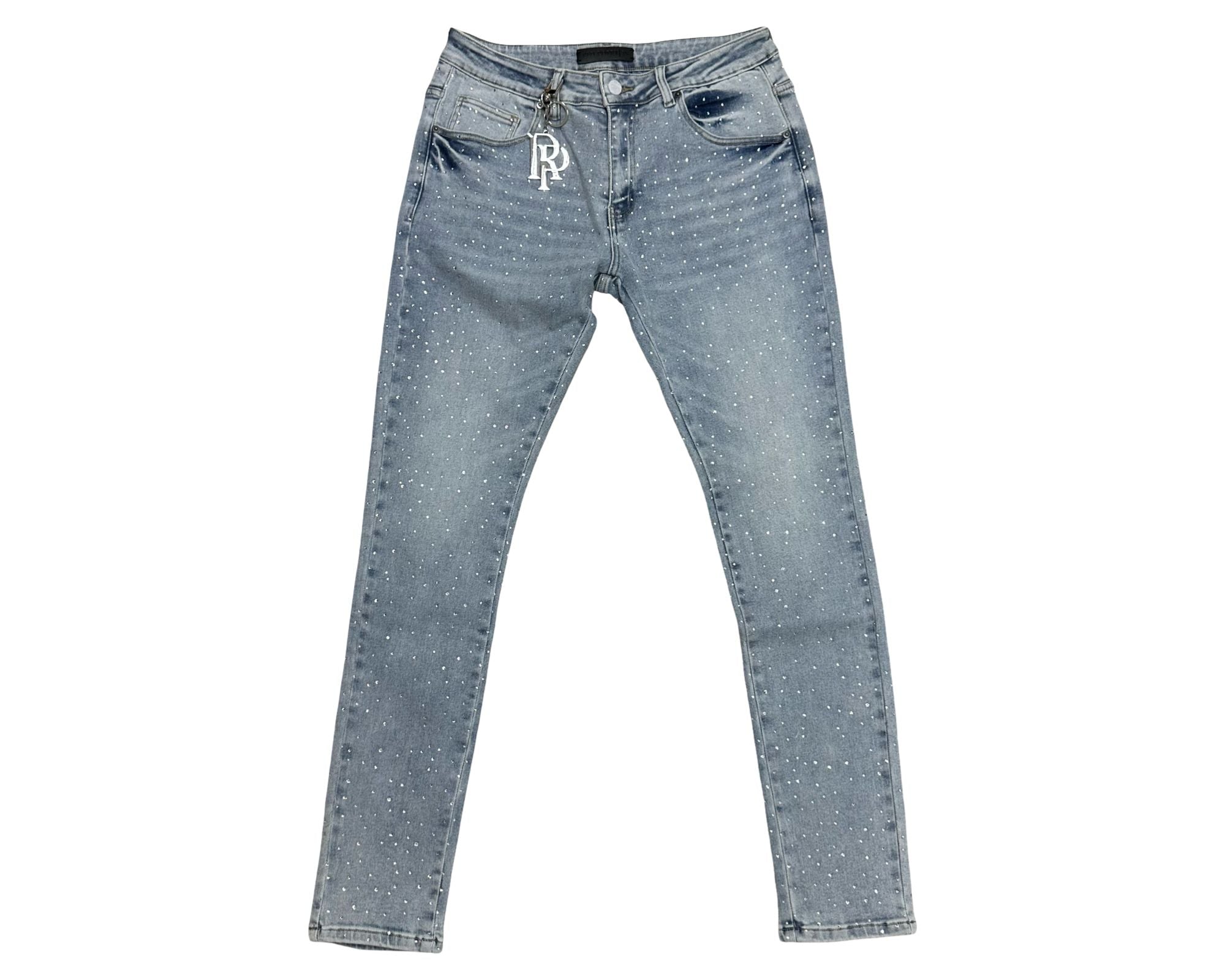 Red Poppy Dot Jeans - Embroidered