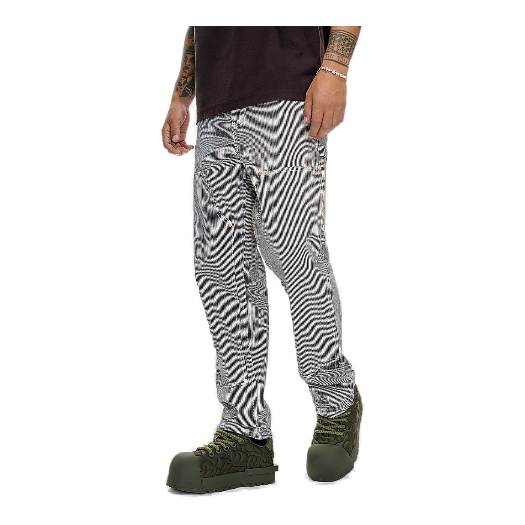 Valabasas Stripe Jeans - Panel Construction Grey
