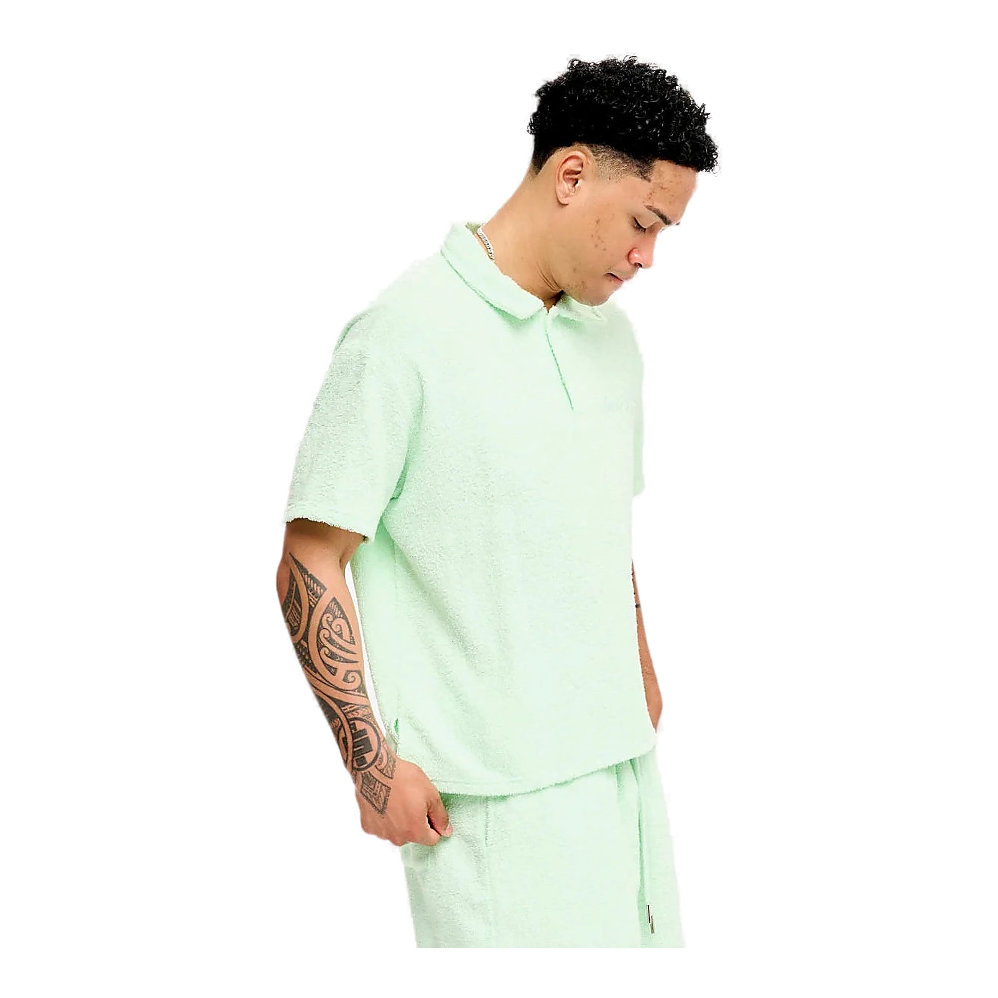 Silnt Chptrs Terry Polo Shirt - Textured