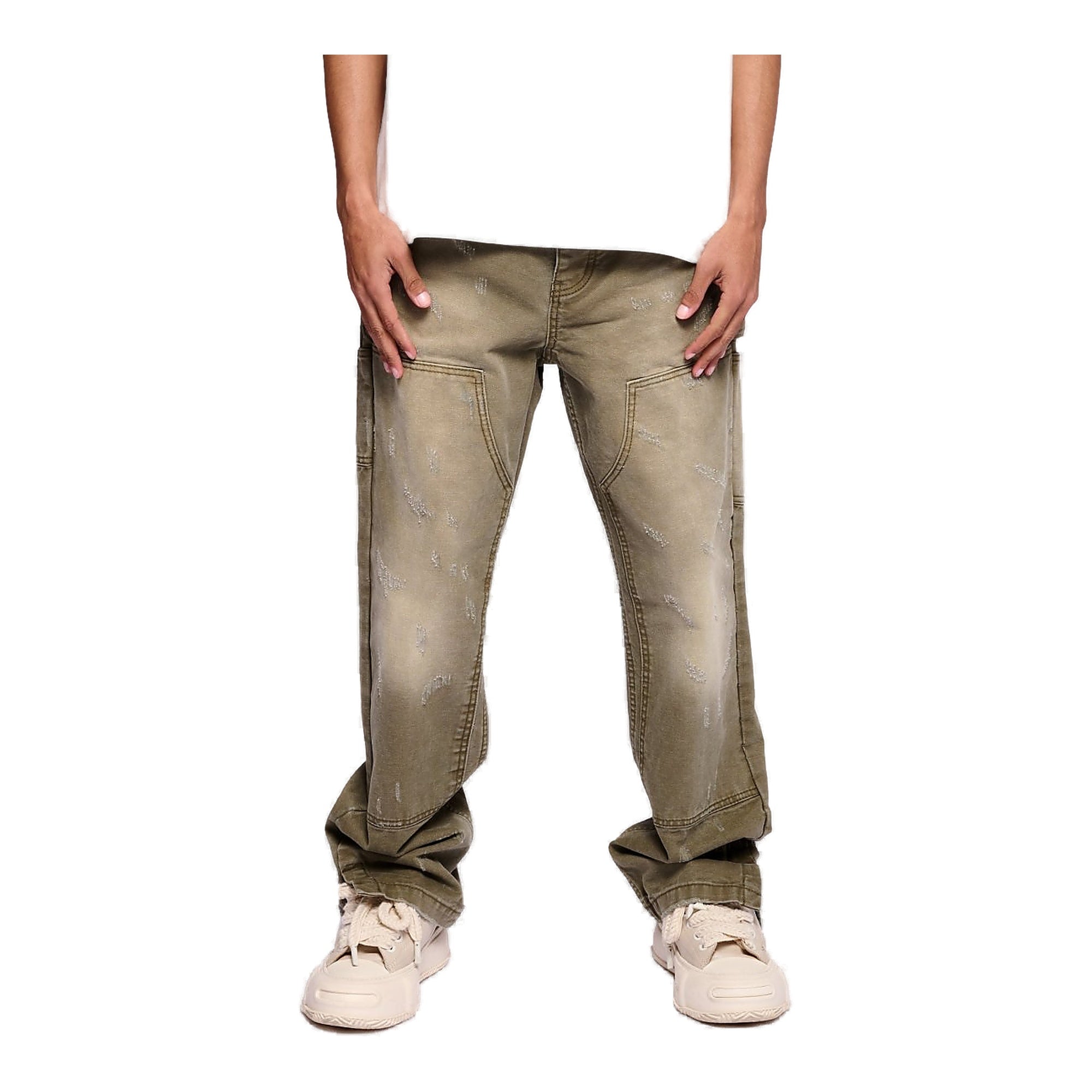Valabasas Hound Straight Jeans - Olive