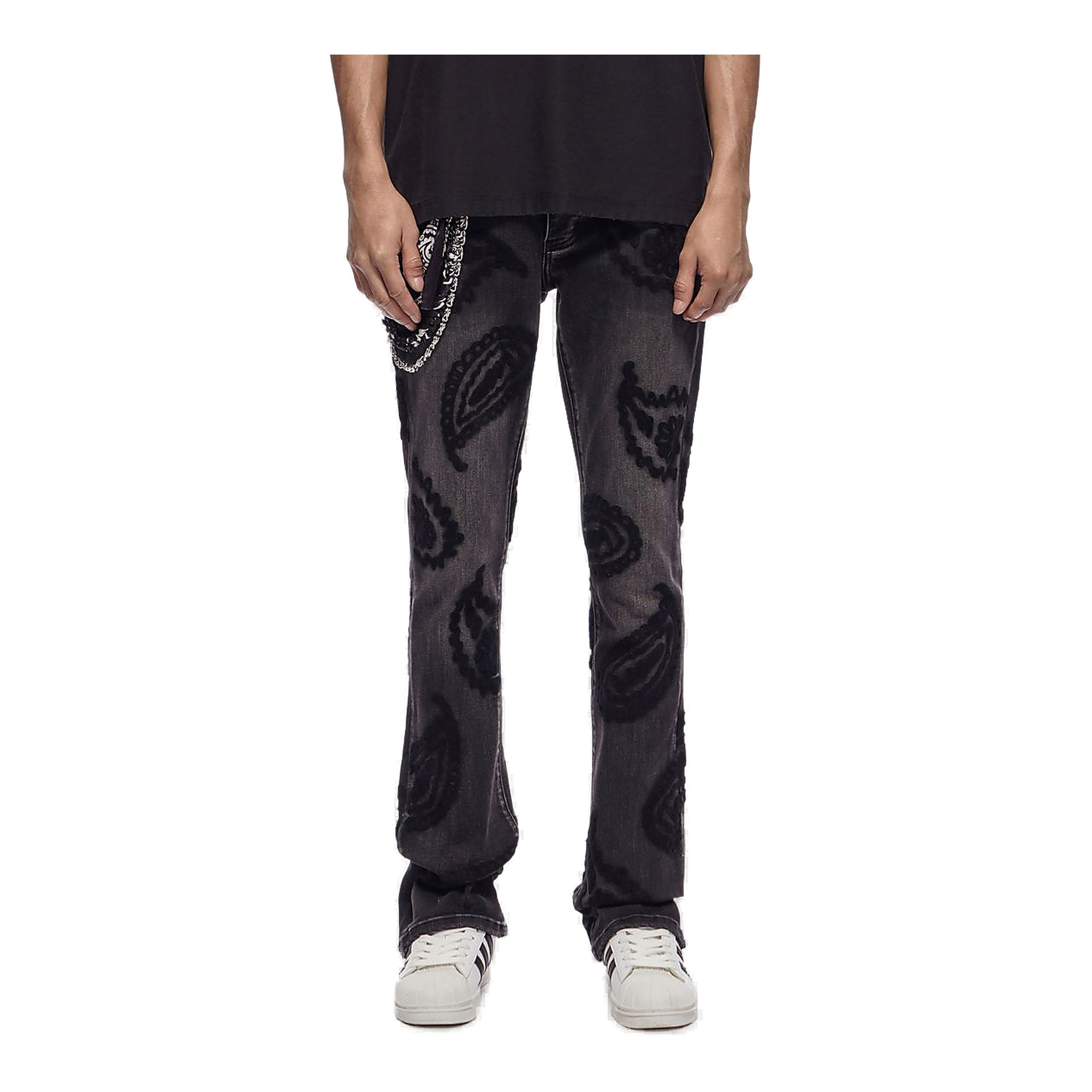 Trnchs Paisley Denim Pants - Flare Fit
