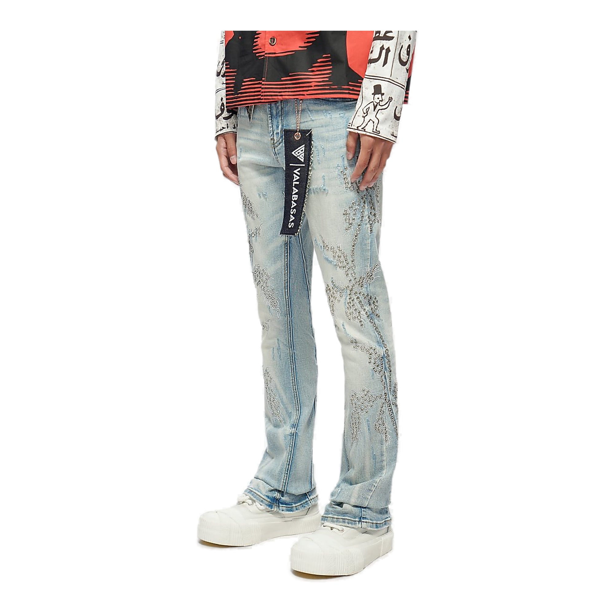 Valabasas Swirl Jeans - Stacked Light Blue Wash