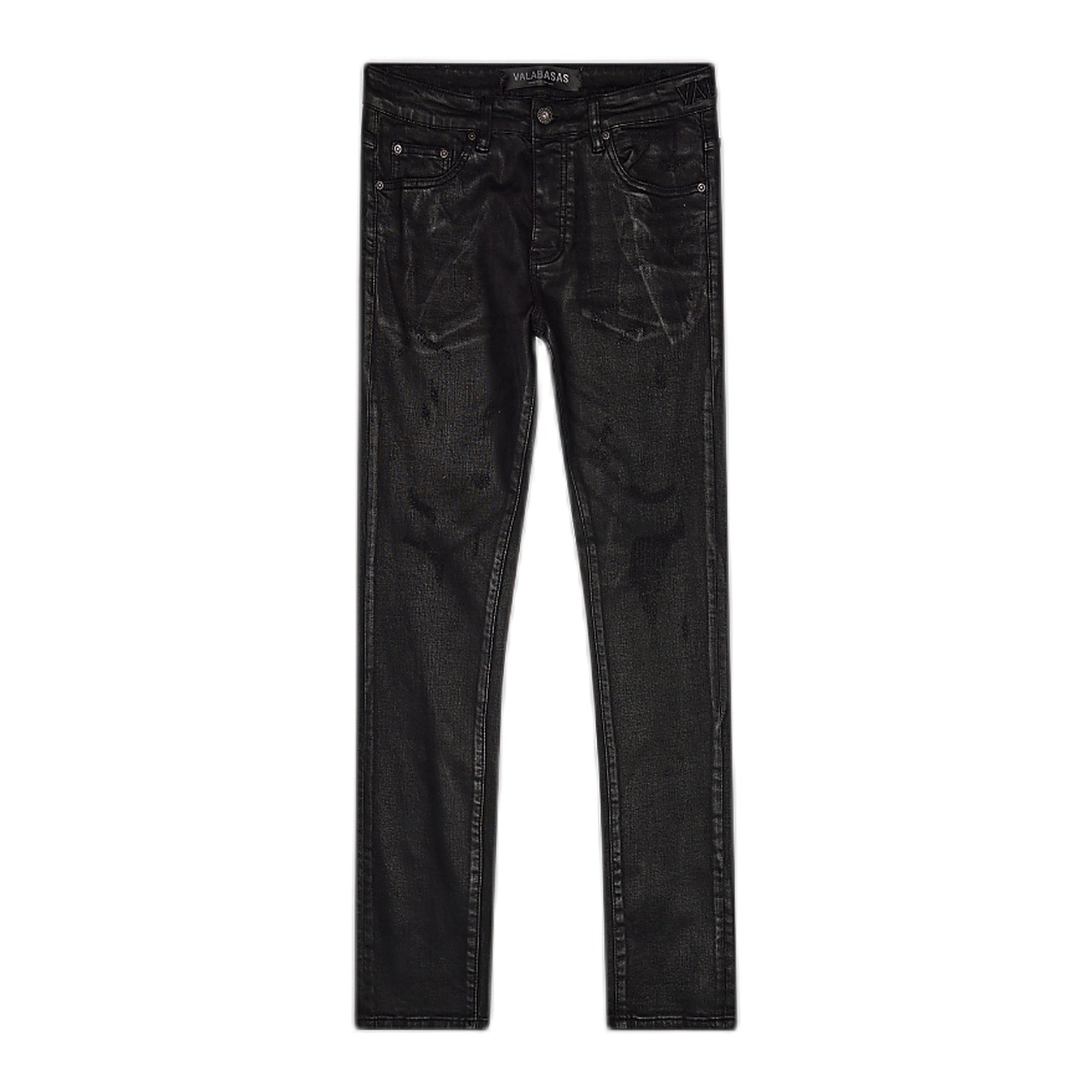Valabasas Nitric Black Waxed Skinny Men's Jeans - Black Wax Finish