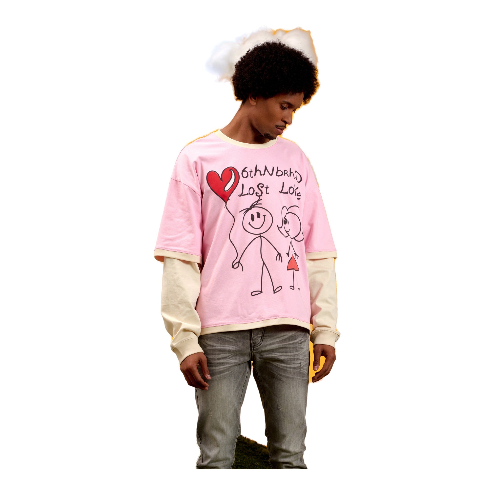 6Th Nbrhd Drawing Men's T-Shirt - Pink