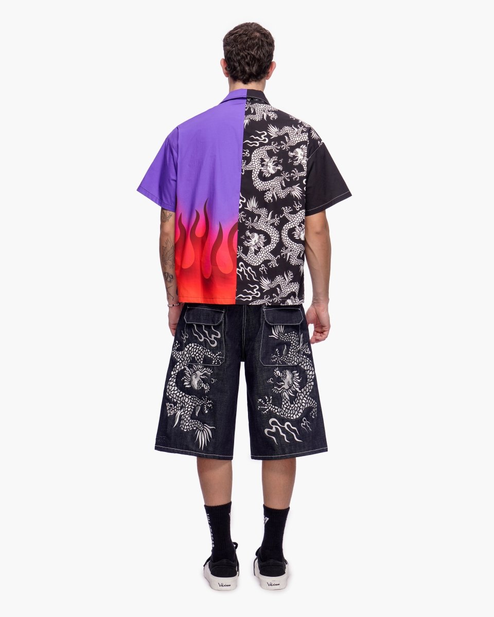 "Akurox" Button Down Black Purple - Valabasas