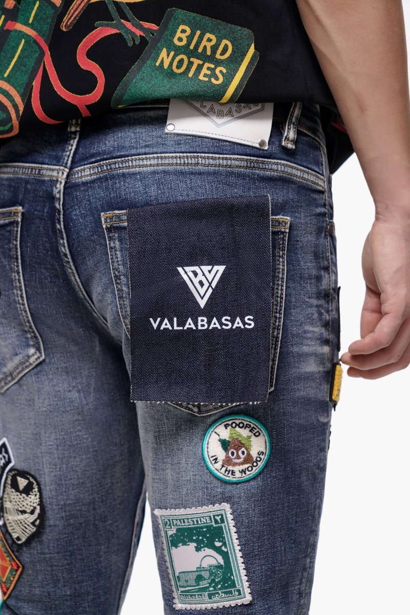 Axis Stacked Blue Wash Jeans - Valabasas