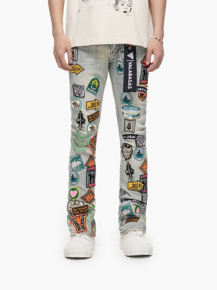 Axis Stacked Light Blue Jeans - Valabasas