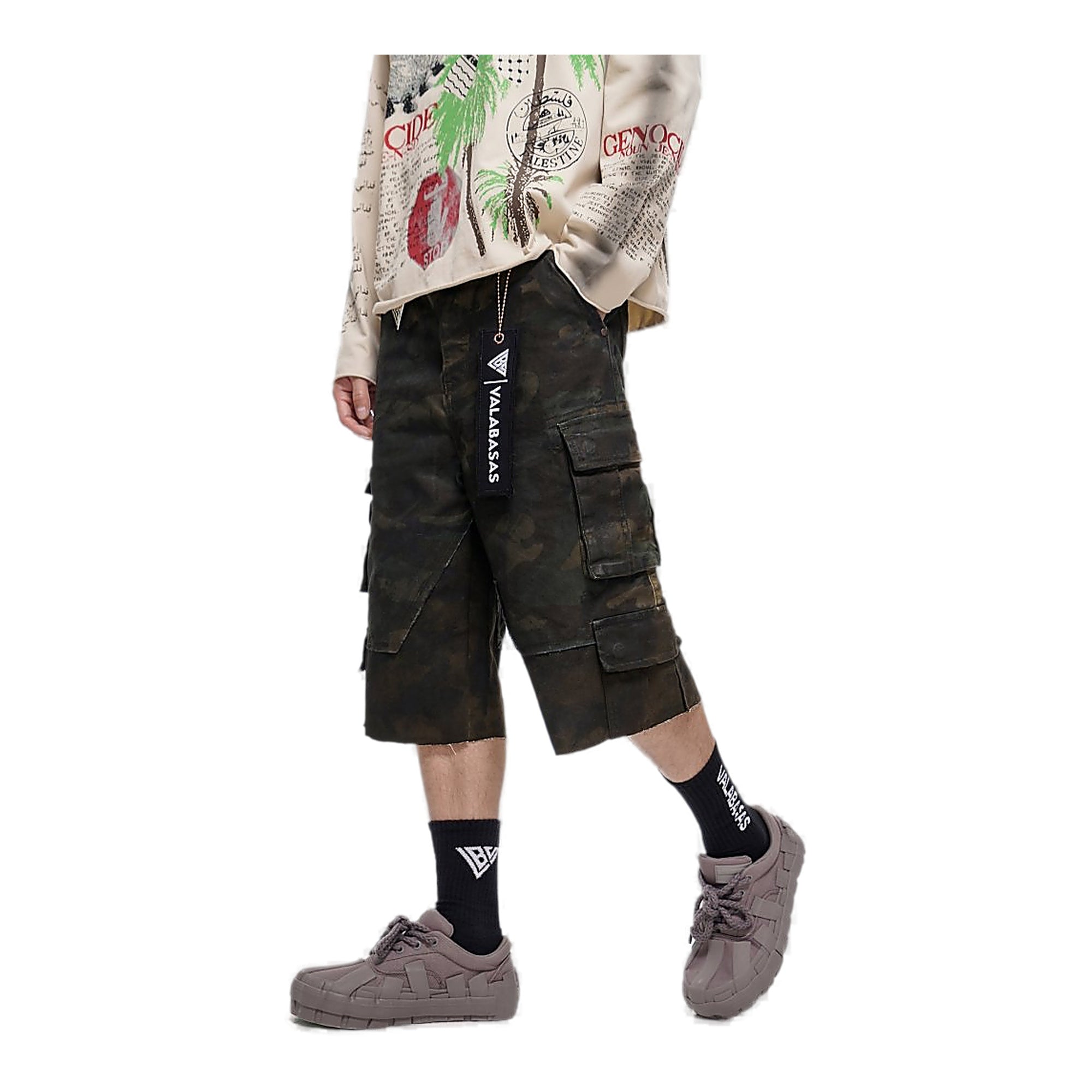 Valabasas Camo Cargo Shorts - Raw Hem