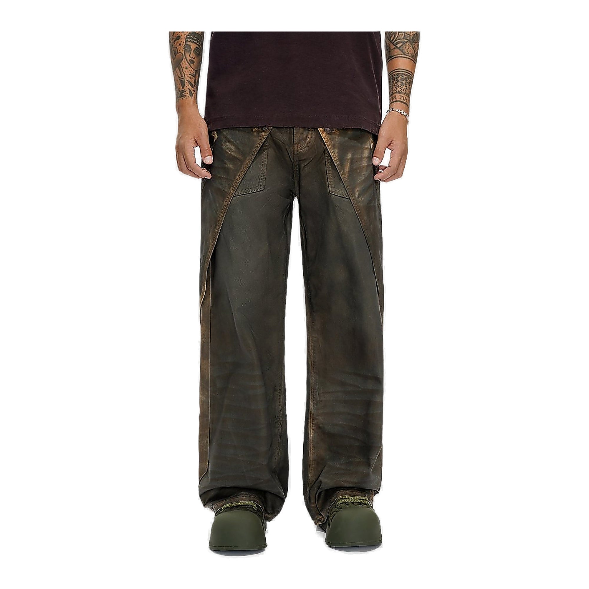 Valabasas Gozai Jeans - Utility Pockets Vintage Brown Waxed