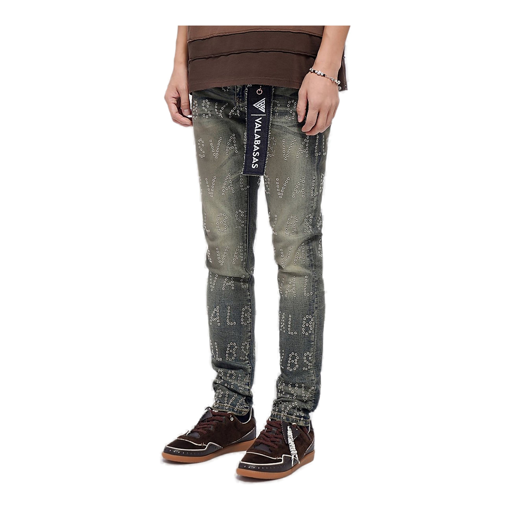 Valabasas Logo Jeans - Graphic Print Dirty Vintage Blue