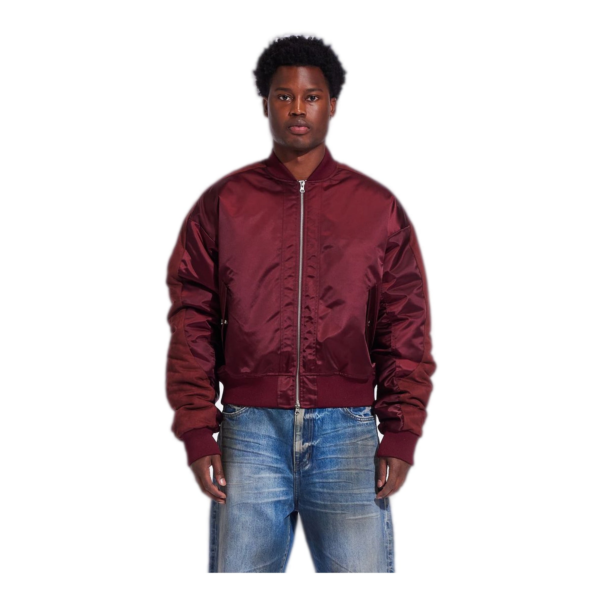 Crysp Empty String Men's Bomber Jacket - Burgundy