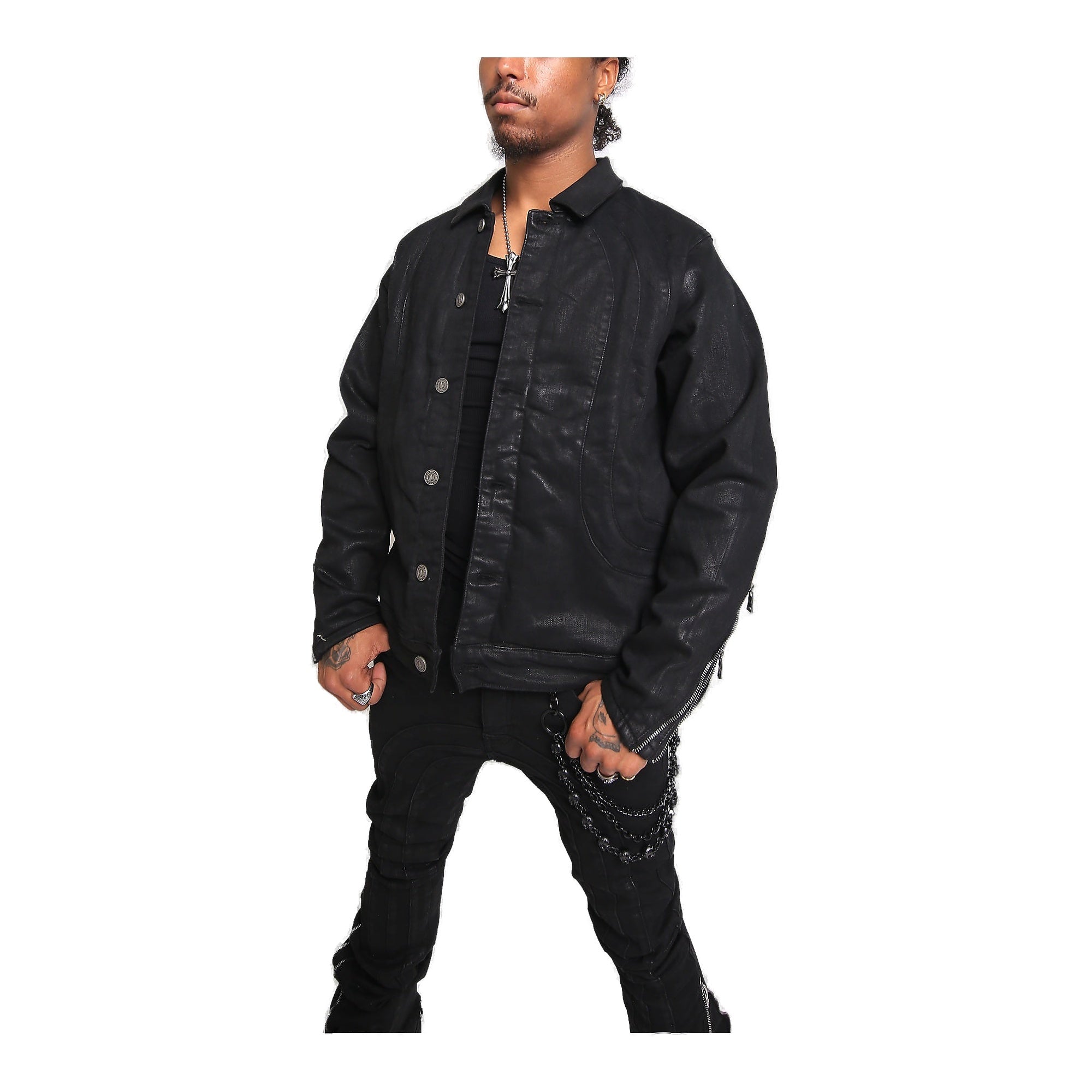 Vero Santi Vindicator Trucker Jacket - Black