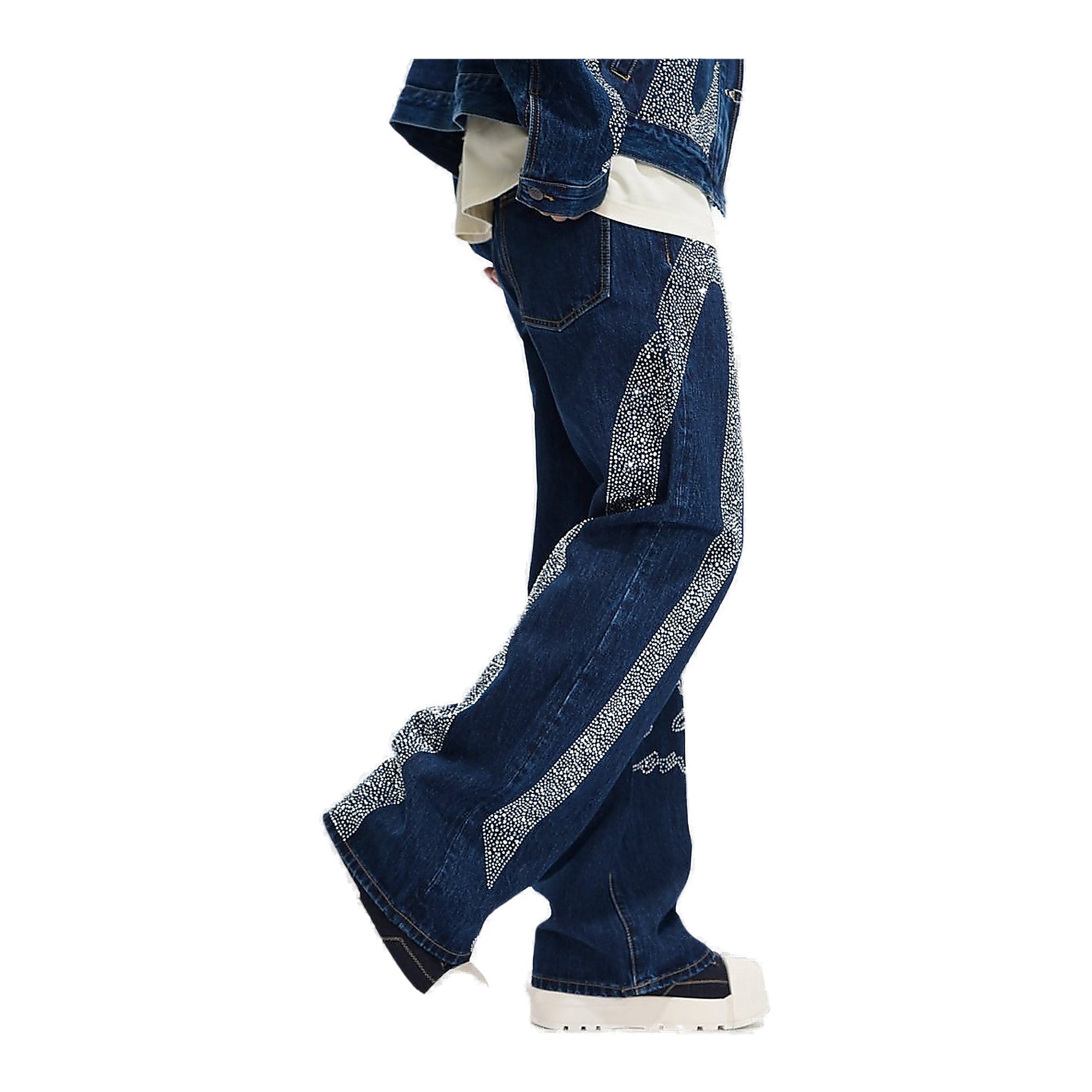 Valabasas Scripted Jeans - Baggy Fit Denim Blue