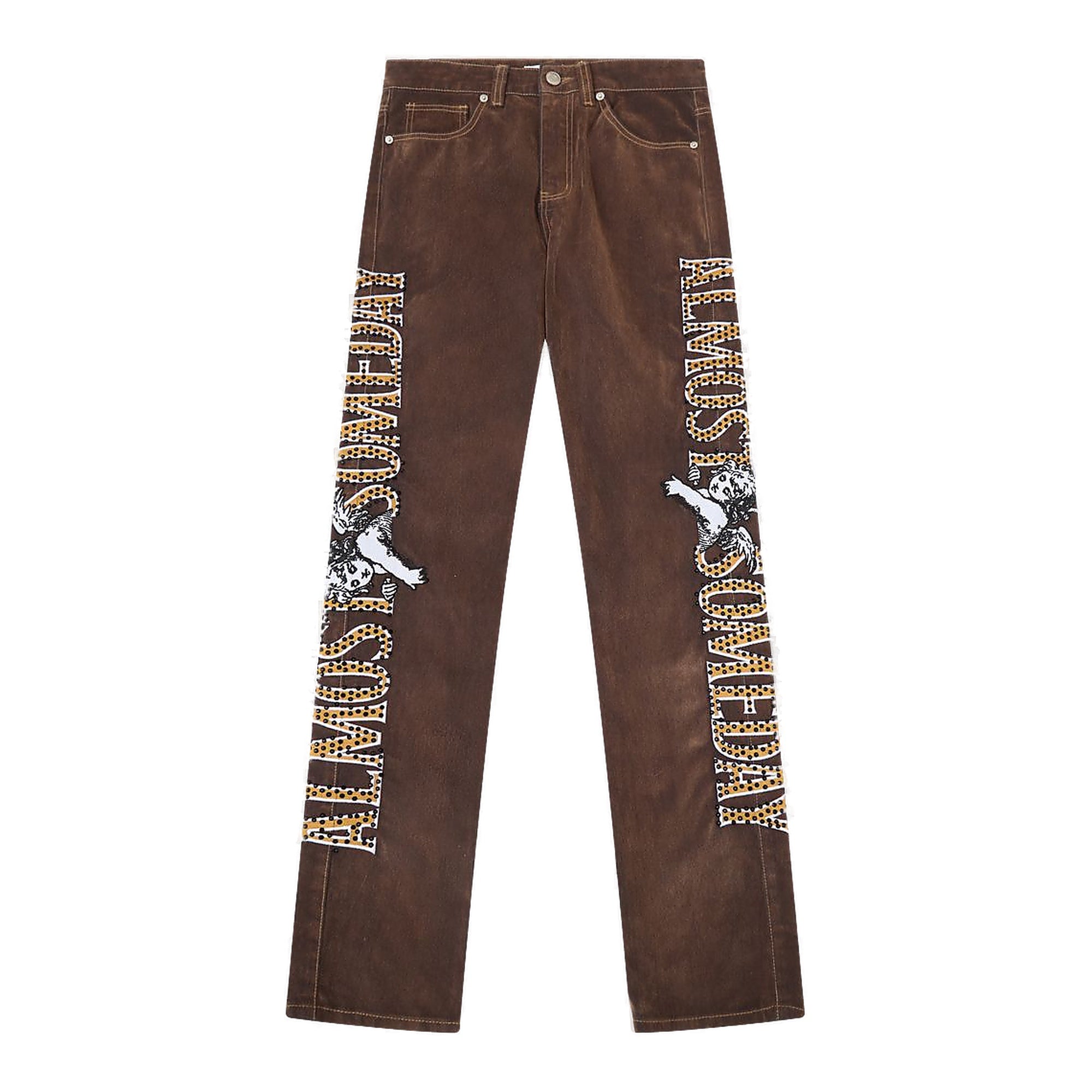 Almost Someday Upscale Velour Pants - Brown