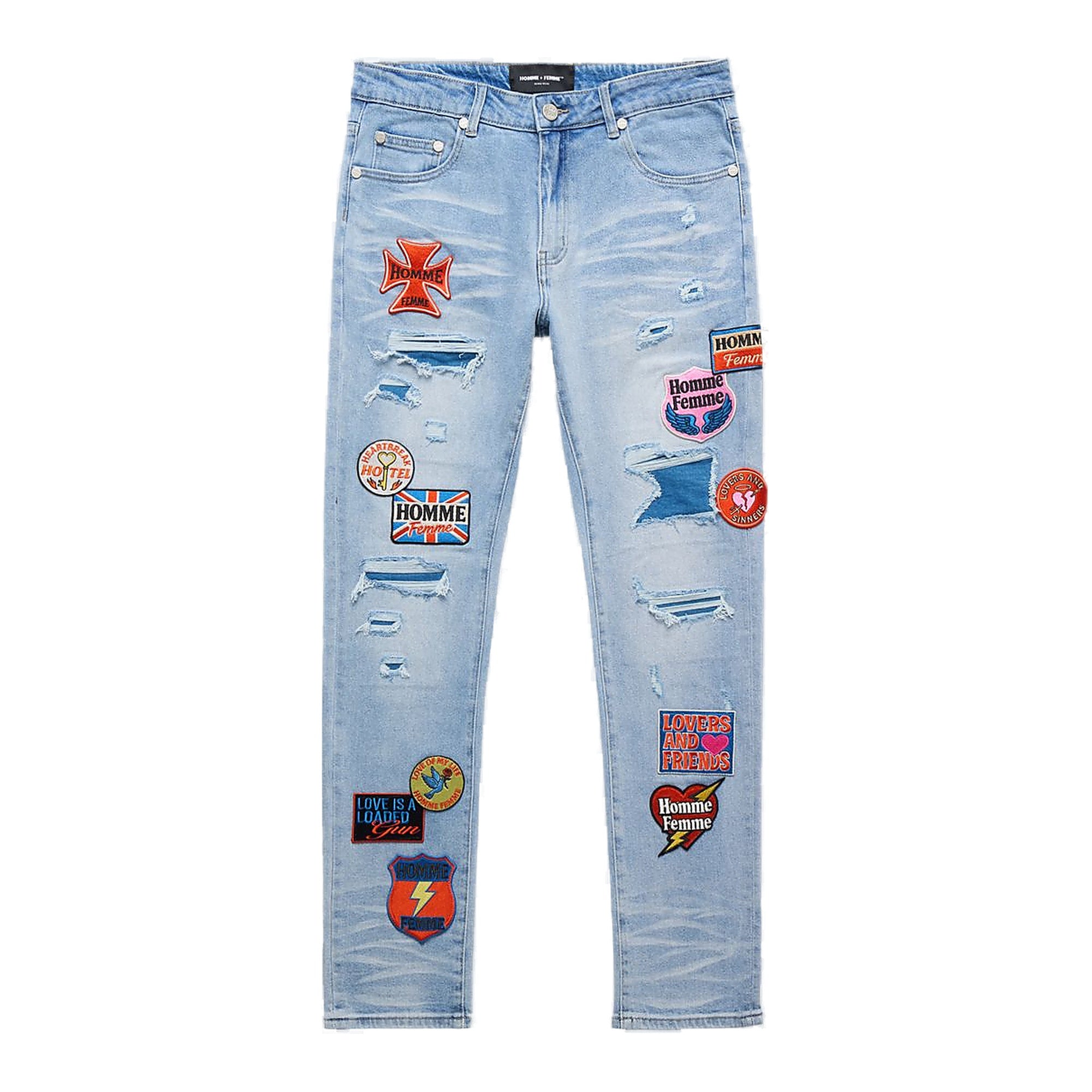 Homme+Femme Heartbreak Jeans - Patchwork
