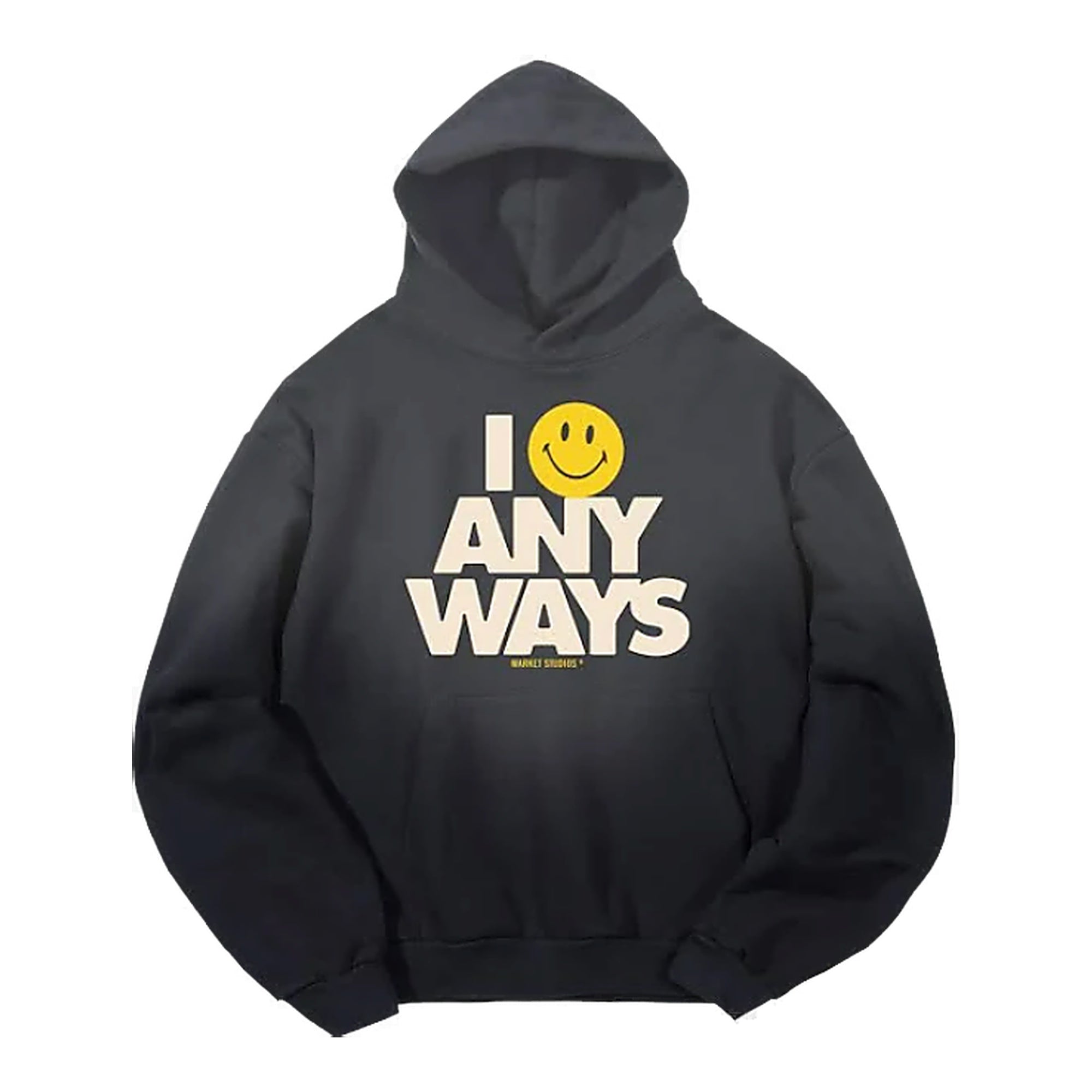 Market Smile Anyways Hoodie Men's - Black
