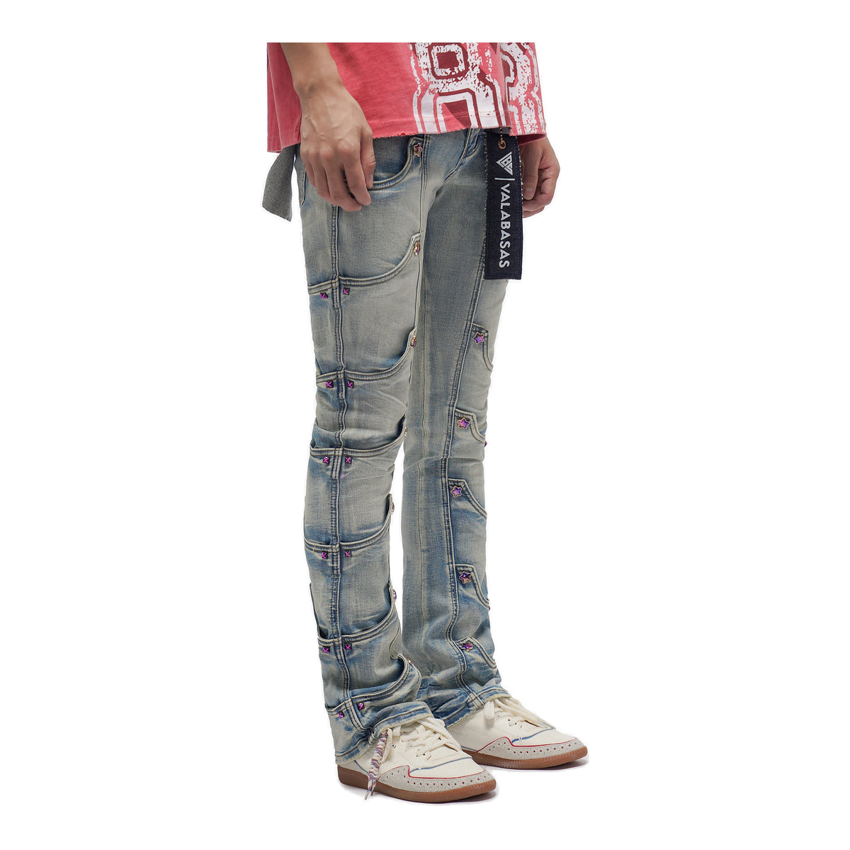 Valabasas Star Jeans - Stacked Light Blue Wash