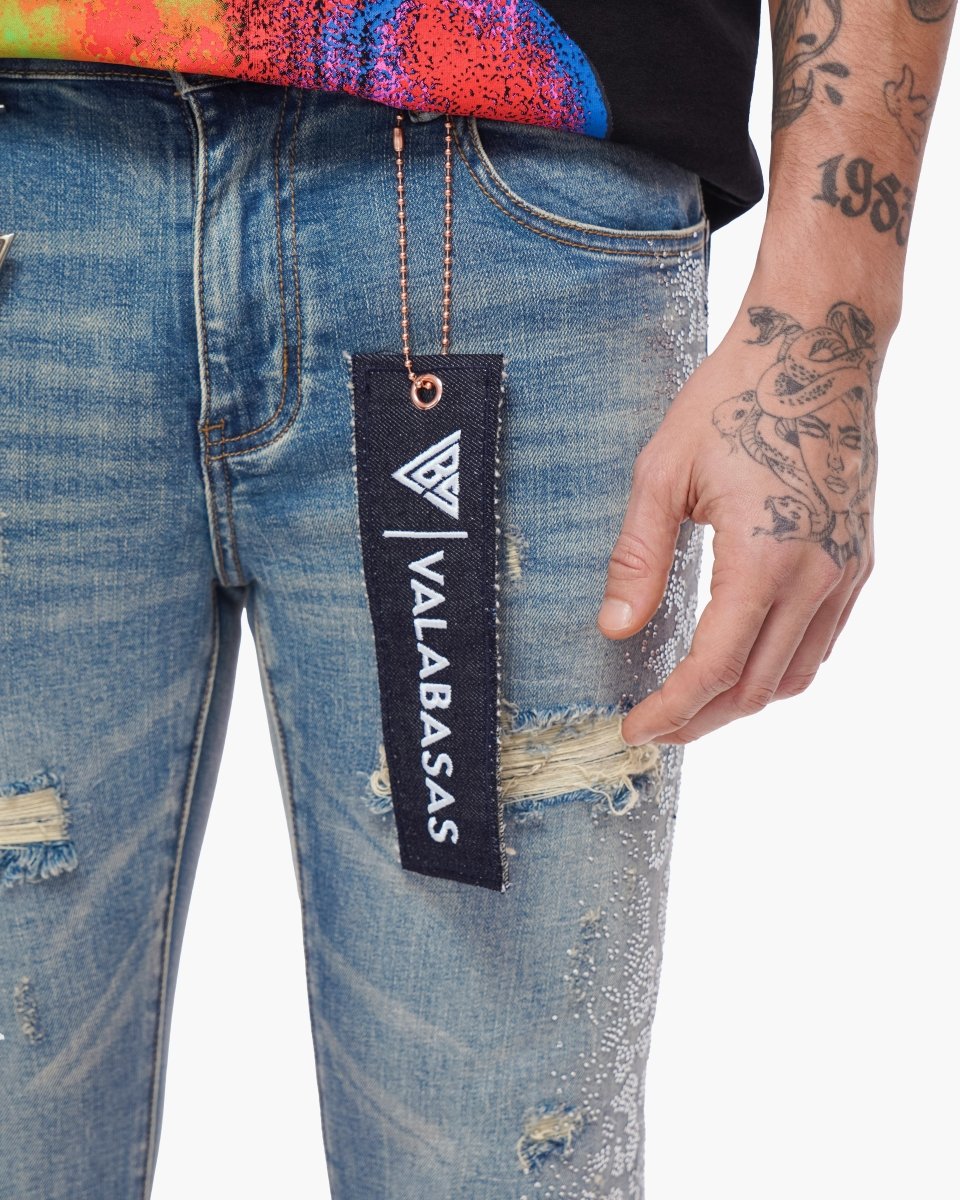 Bengal Skinny Blue Washed Jeans - Valabasas