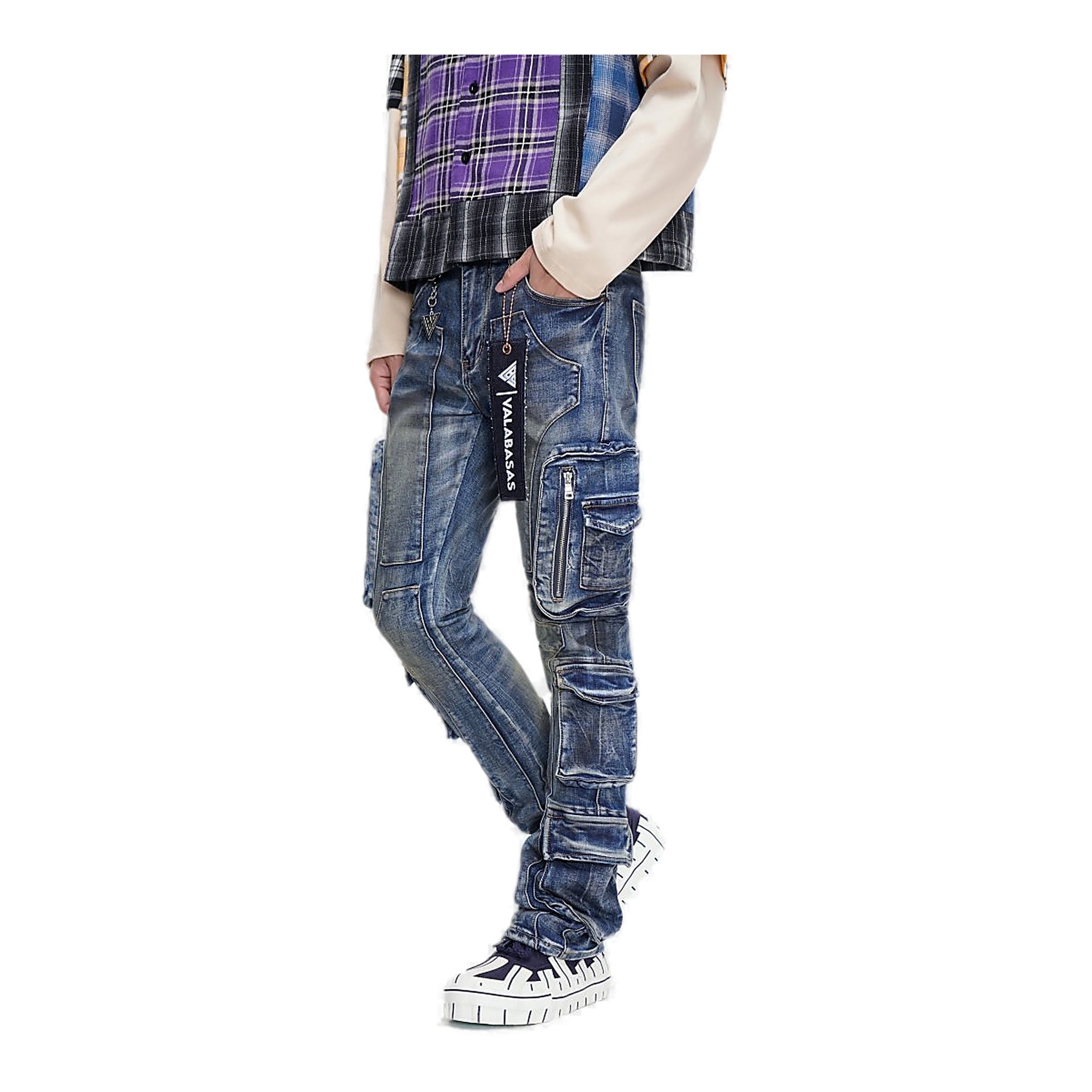 Valabasas PayDay Jeans - Cargo Pockets Dark Blue